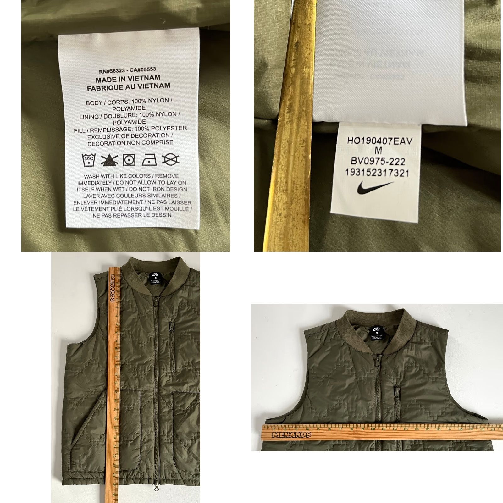 Nike Nike SB Shield Insulated Vest Men’s Quilted Pockets Nylon Olive Green Sz M Size US M / EU 48-50 / 2 - 9 Thumbnail