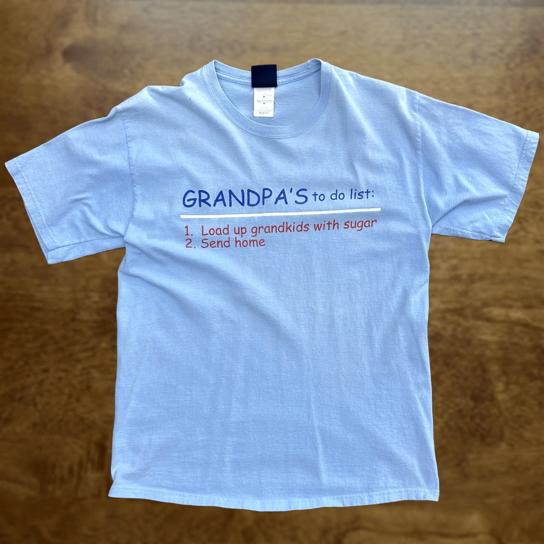 Vintage VINTAGE Grandpa's to do list Mens Medium Blue Graphic Tee Gift Shirt Size US M / EU 48-50 / 2 - 1 Thumbnail