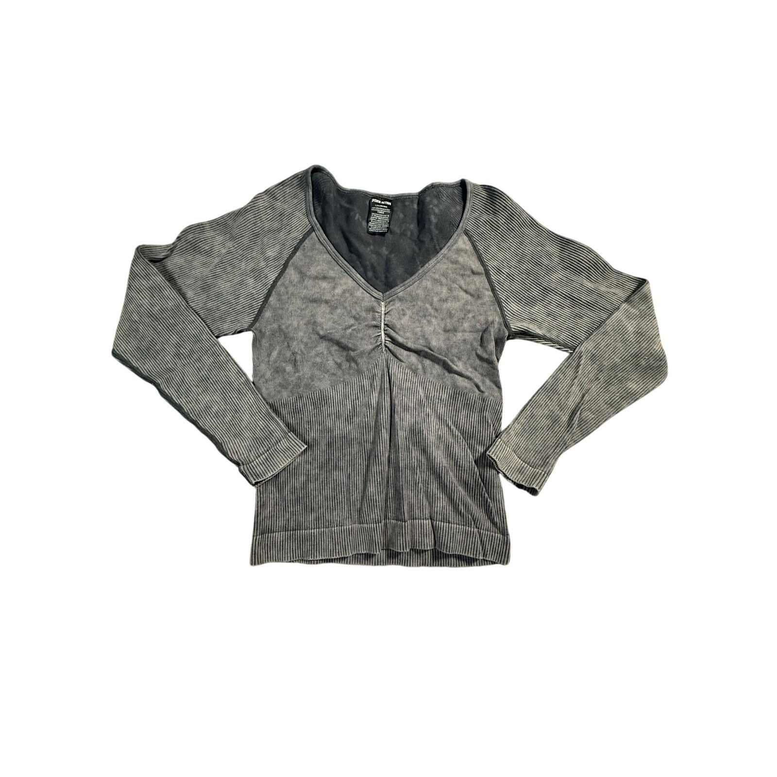 Victoria's Secret Victoria's Secret PINK Stone Acid Wash Gray Long Sleeve Top Size L / US 10 / IT 46 - 1 Thumbnail