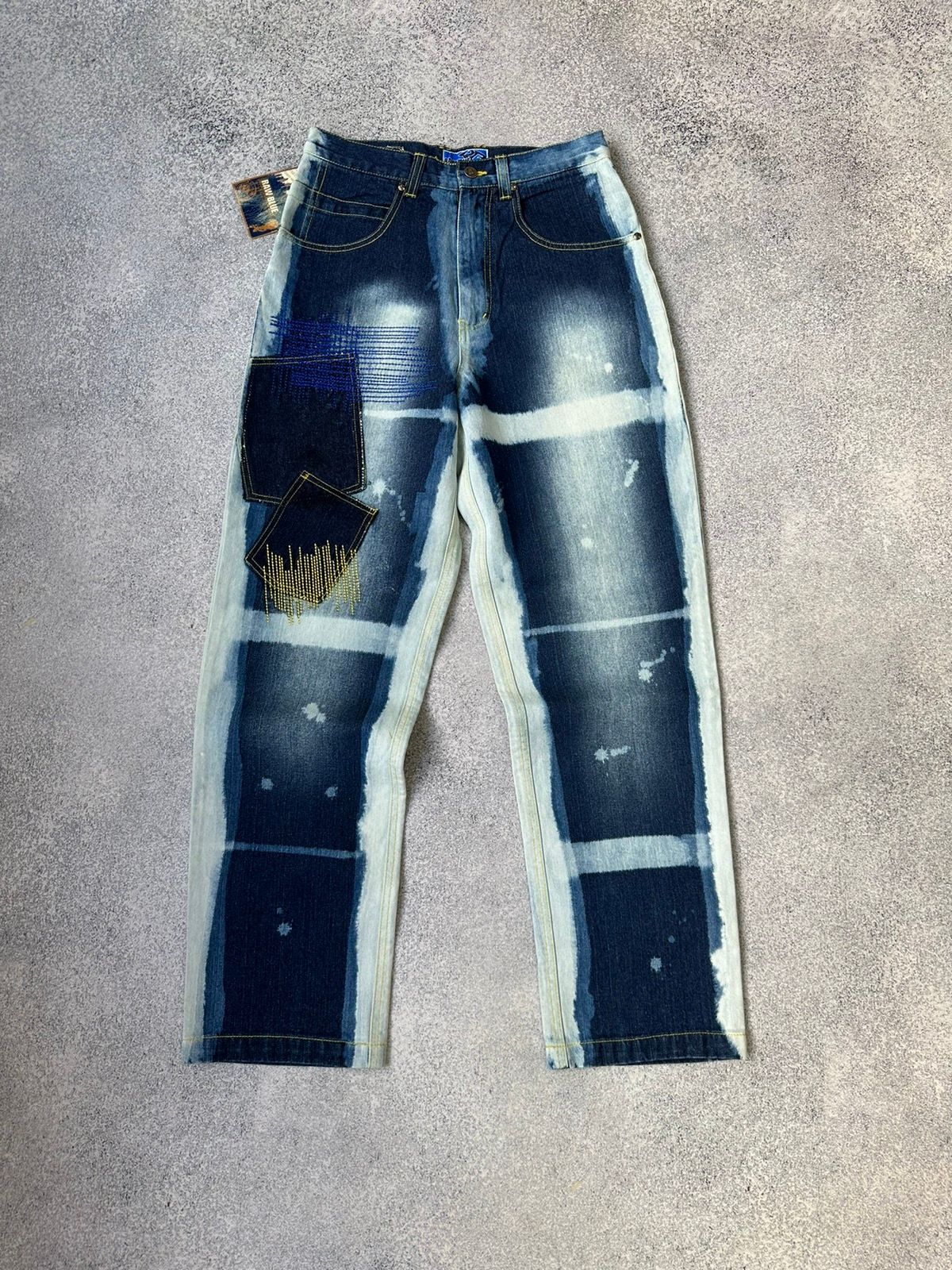 Pre-owned Archival Clothing X Vintage Junya Watanabe Style Multicolored Japanese Jeans In Blue