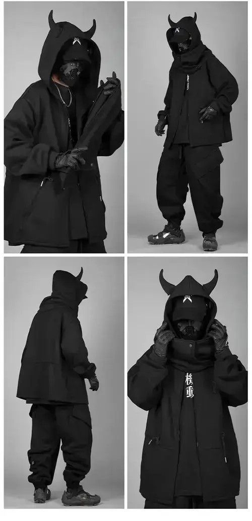 Anime × Japanese Brand Unisex sweatshirt with a hood little devil punk rock Size US L / EU 52-54 / 3 - 3 Thumbnail