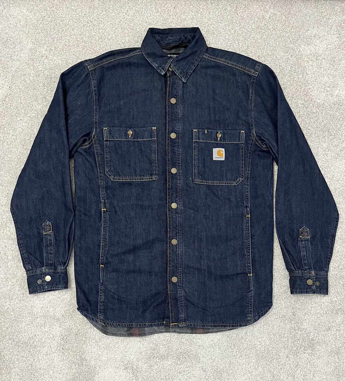 image of Carhartt Denim Fleece Jean Jacket, Men's (Size Small)