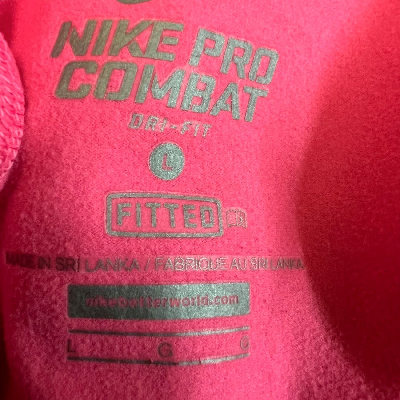Nike Nike Pro Combat Fitted Top Womens L Pink Long Sleeve Geometric Print Size L / US 10 / IT 46 - 6 Thumbnail