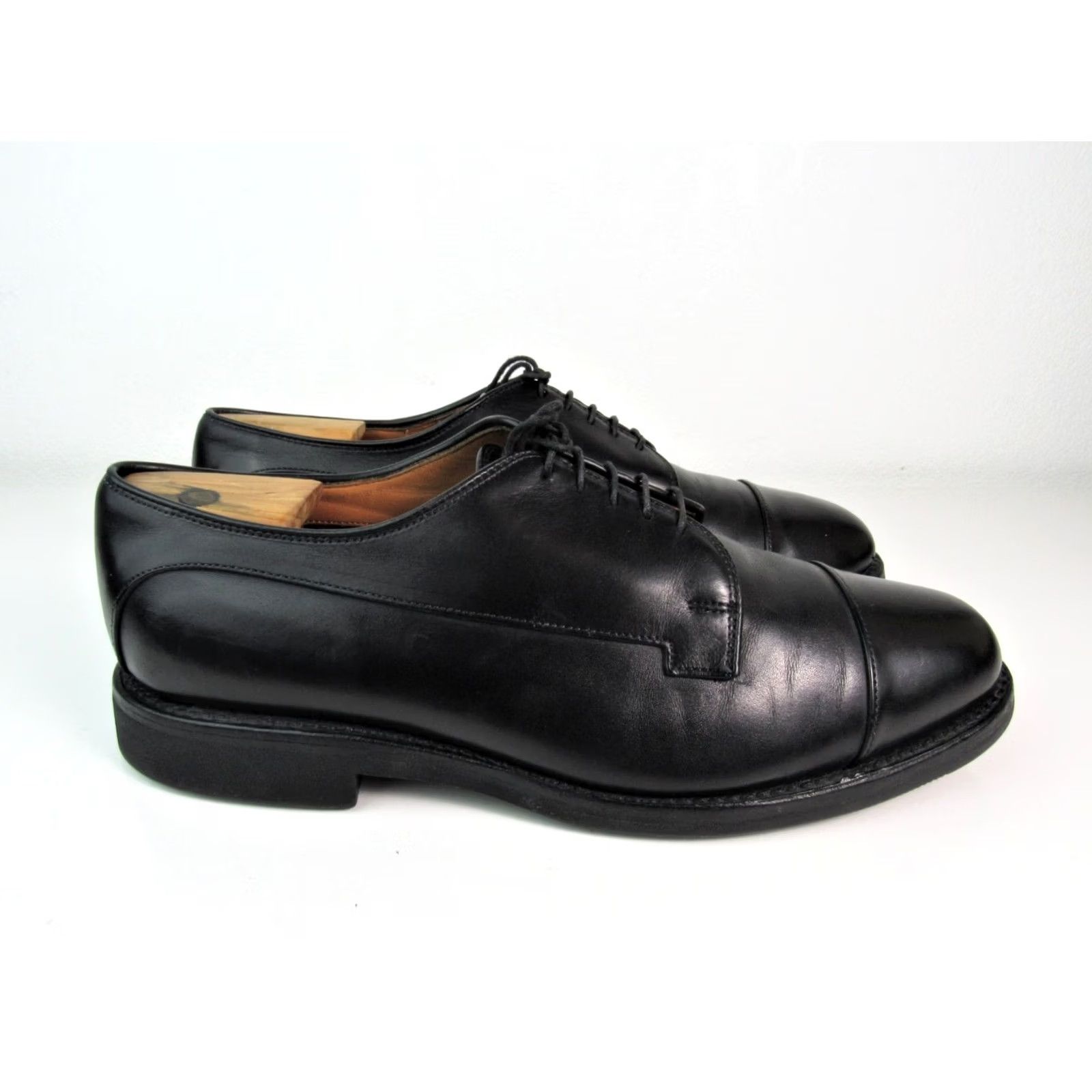 Allen Edmonds Allen Edmonds Bergland Black Leather Cap-Toe Lace-Up Oxford Shoes Mens Size 8.5D USA Size US 9 / EU 42 - 4 Thumbnail