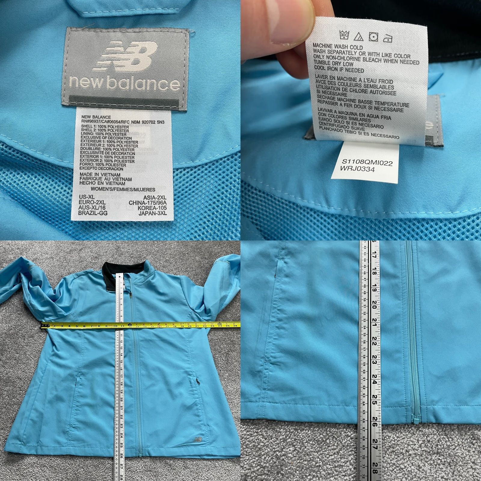 New Balance New Balance Windbreaker Jacket Womens XL Blue Full Zip Pockets High Neck Outdoor Casual Activewear Sports Size XL / US 12-14 / IT 48-50 - 8 Thumbnail