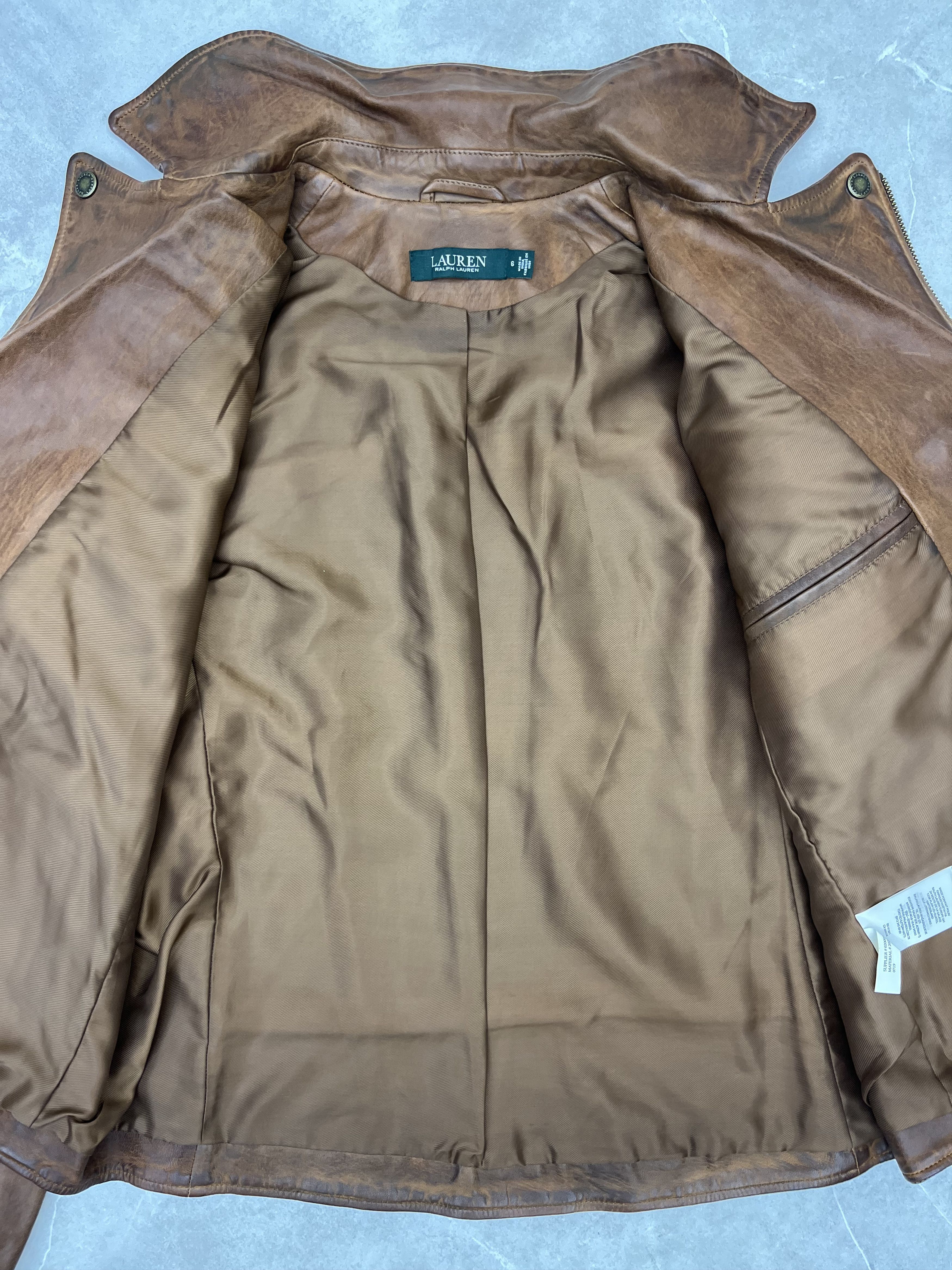Lauren Ralph Lauren Lauren Ralph Lauren Brown Leather Biker Moto Jacket Size M / US 6-8 / IT 42-44 - 3 Thumbnail