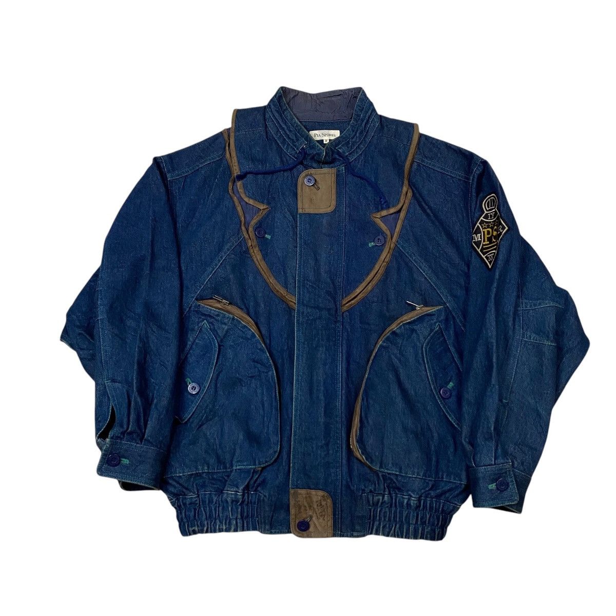 Issey Miyake × Japanese Brand PIA Sports Utility Flight Denim Jacket Size US L / EU 52-54 / 3 - 6 Thumbnail