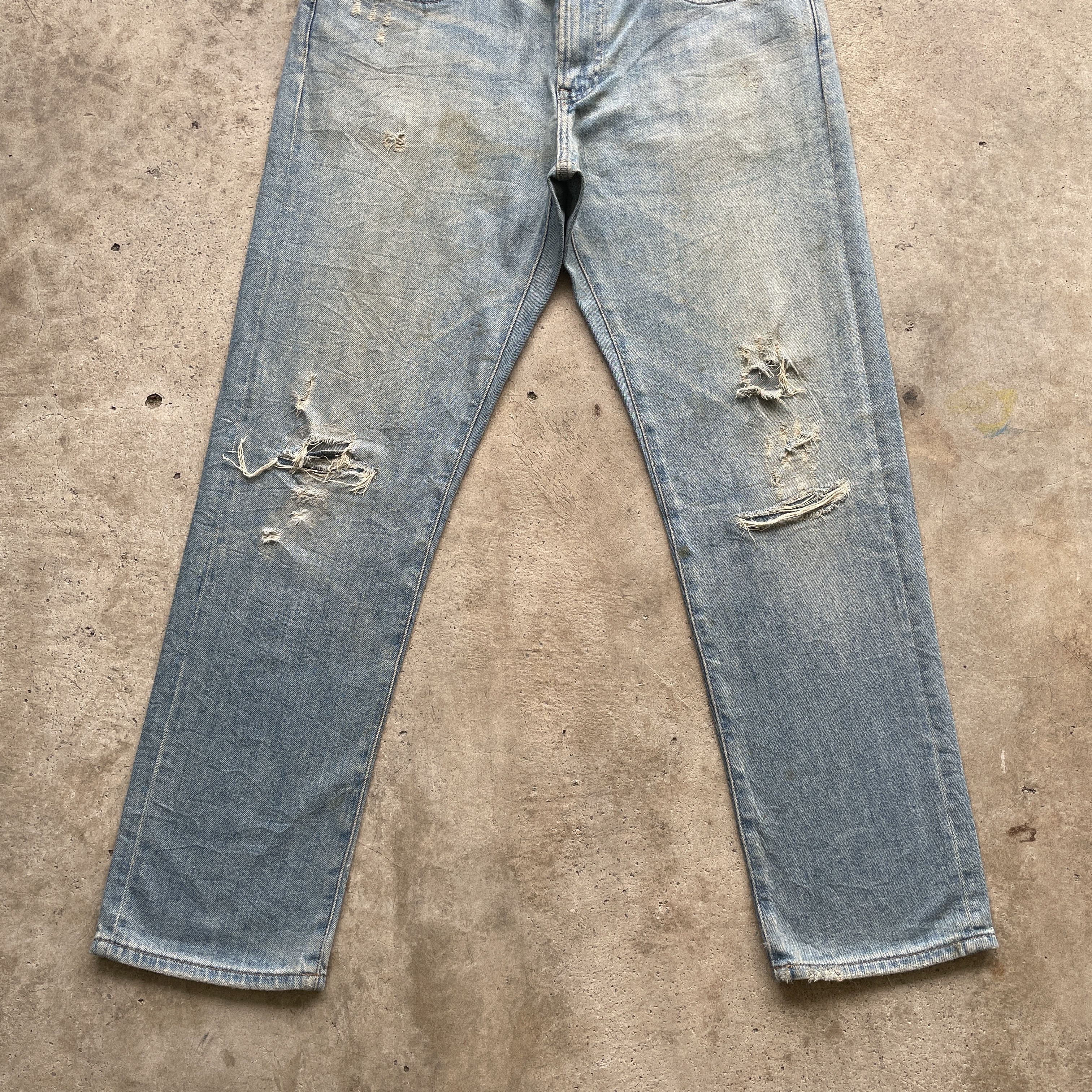 Japanese Brand VINTAGE JAPANESE JEANS DISTRESSED FADED DENIM PANTS W34 Size US 34 / EU 50 - 4 Thumbnail