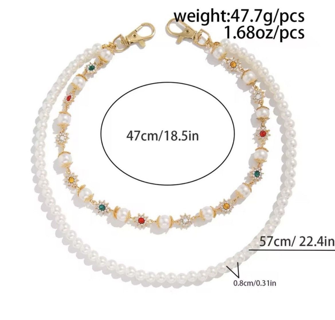 Other Exquisite Imitation Pearl Keychain Wallet Belt Chain Size ONE SIZE - 6 Thumbnail
