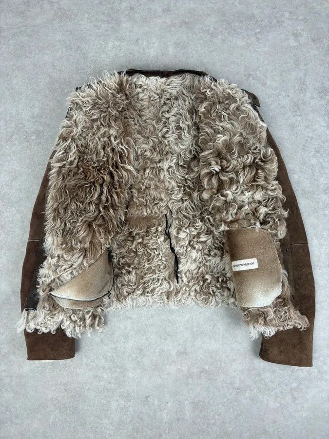 Emporio Armani AW2003 Emporio Armani Brown Beige Shearling Fur-Lined Leather Jacket Size US L / EU 52-54 / 3 - 8 Thumbnail