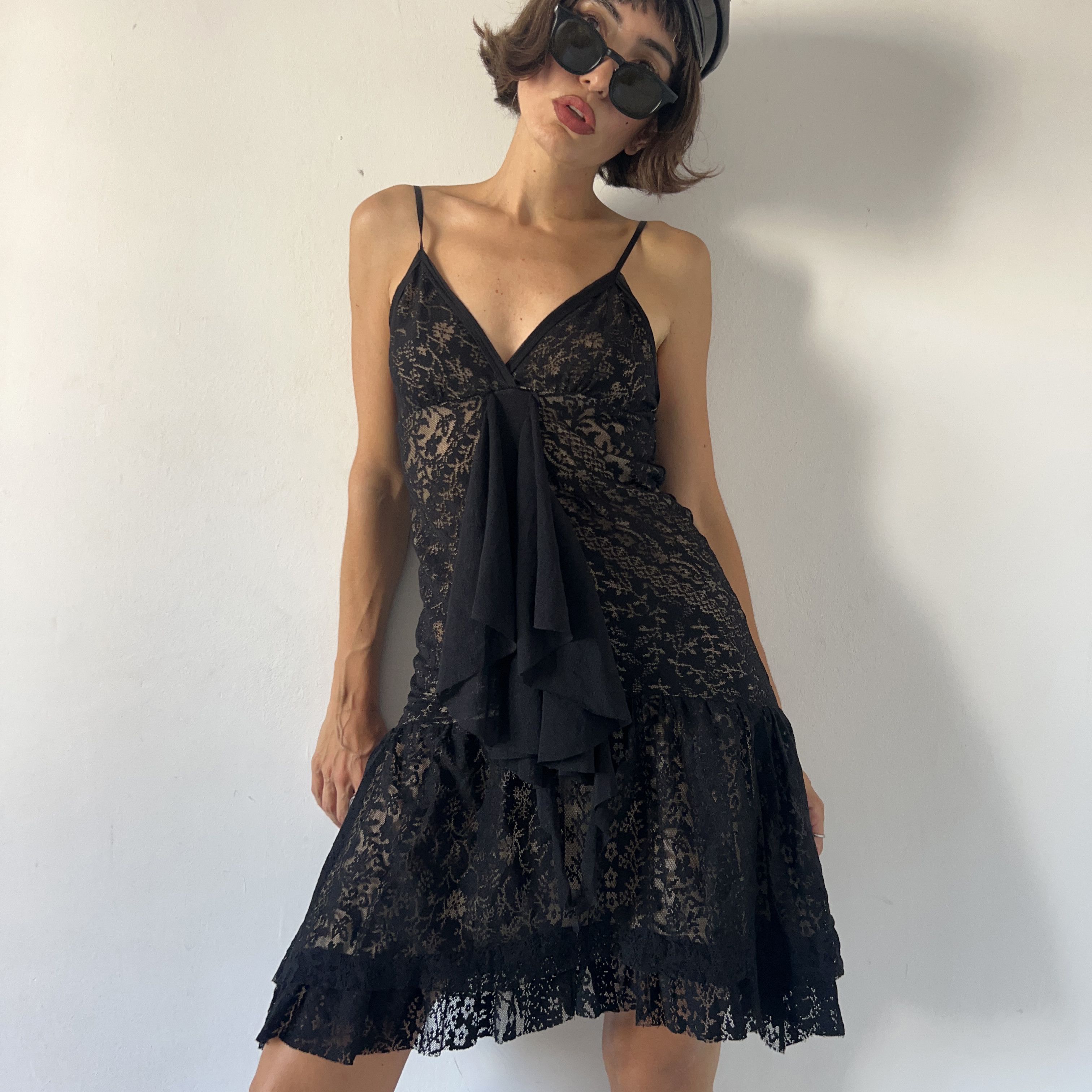 Vintage Vintage y2k black lace slip dress Size M / US 6-8 / IT 42-44 - 5 Thumbnail