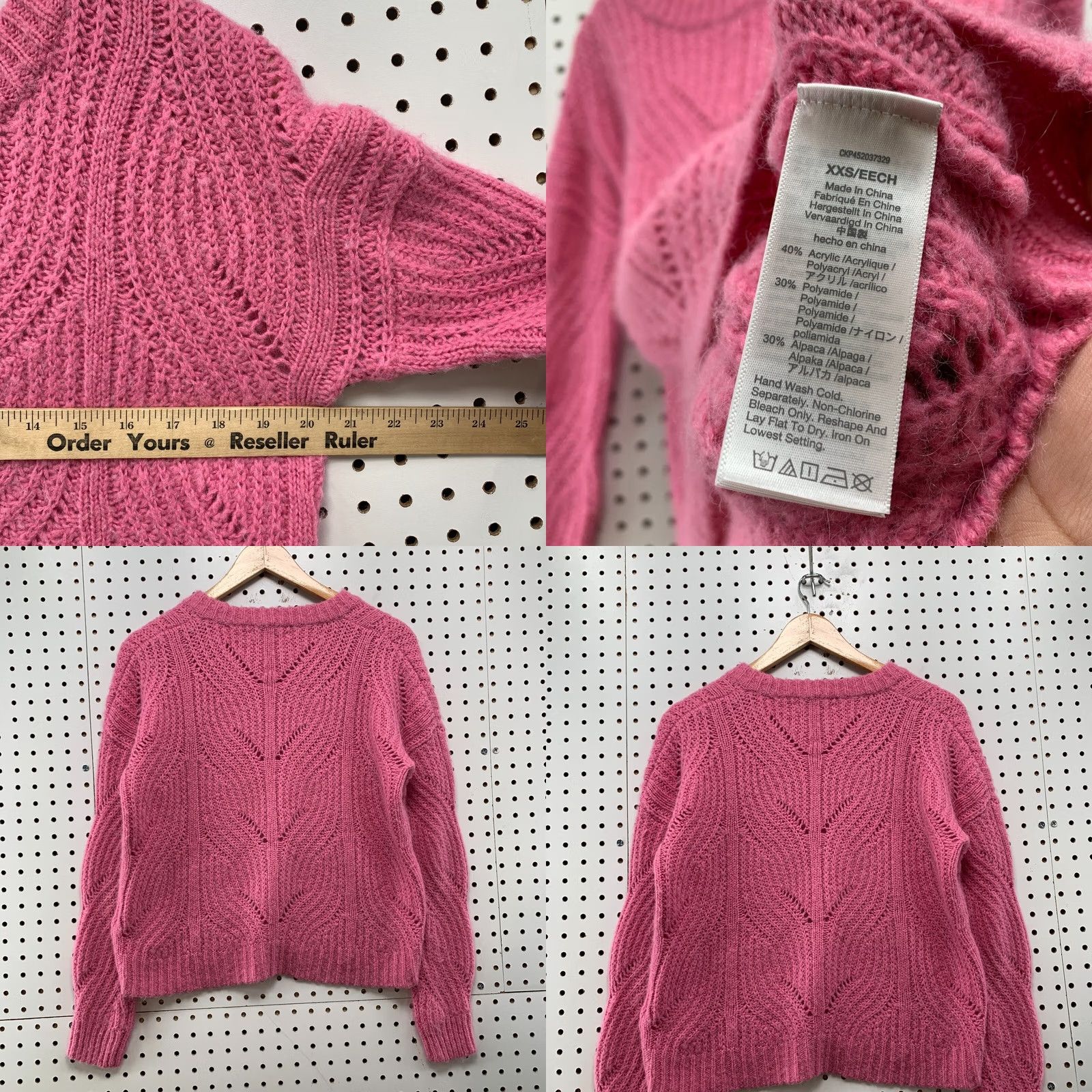 Madewell Madewell Alpaca Blend Knit Sweater Womens XXS Piknk Loose Knit Size XXS / US 00 / IT 34 - 8 Thumbnail