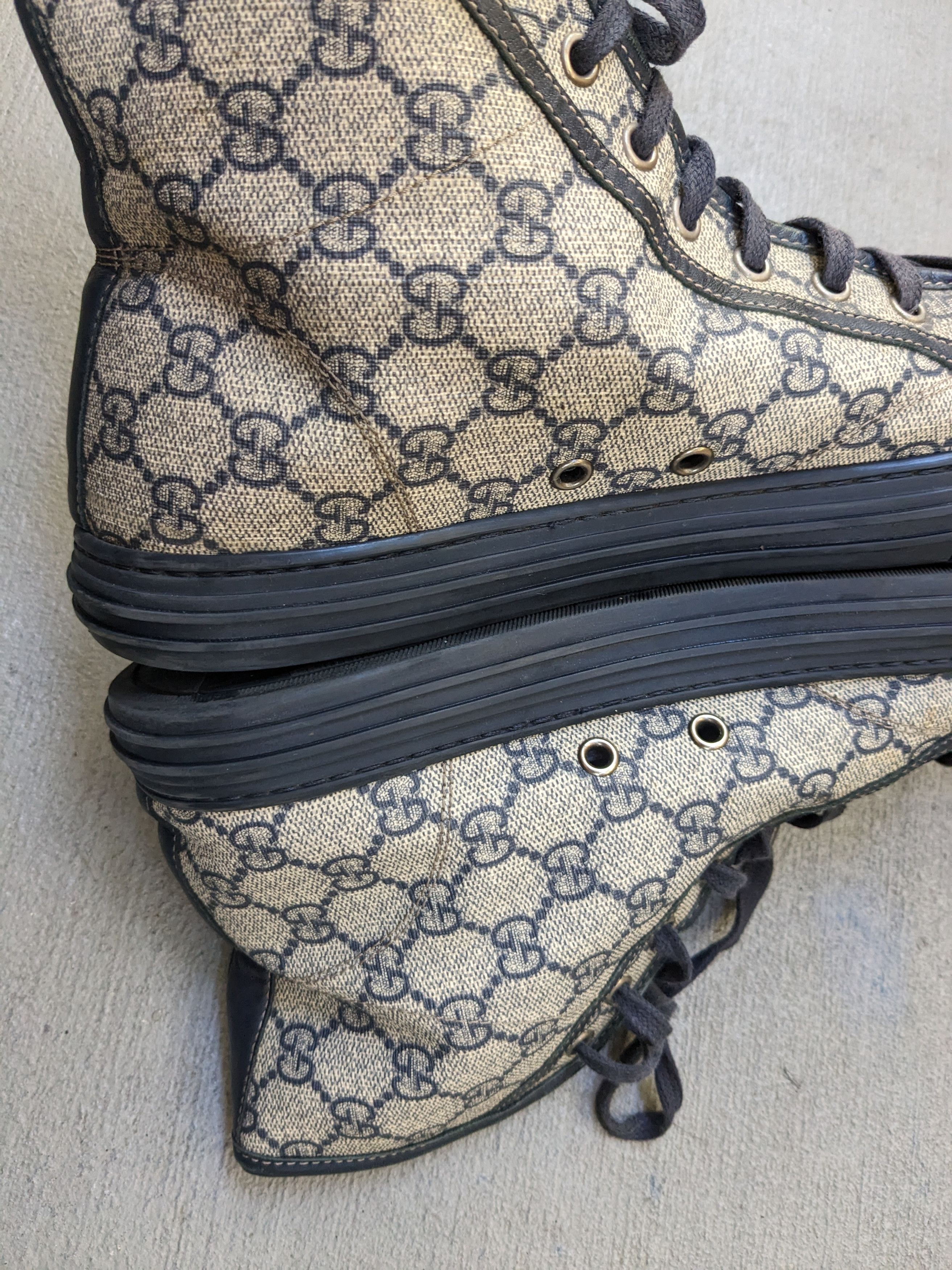 Gucci Gucci High Top Sneakers Navy Blue Leather Size 9.5 Lace Up Size US 9.5 / EU 42-43 - 12 Thumbnail