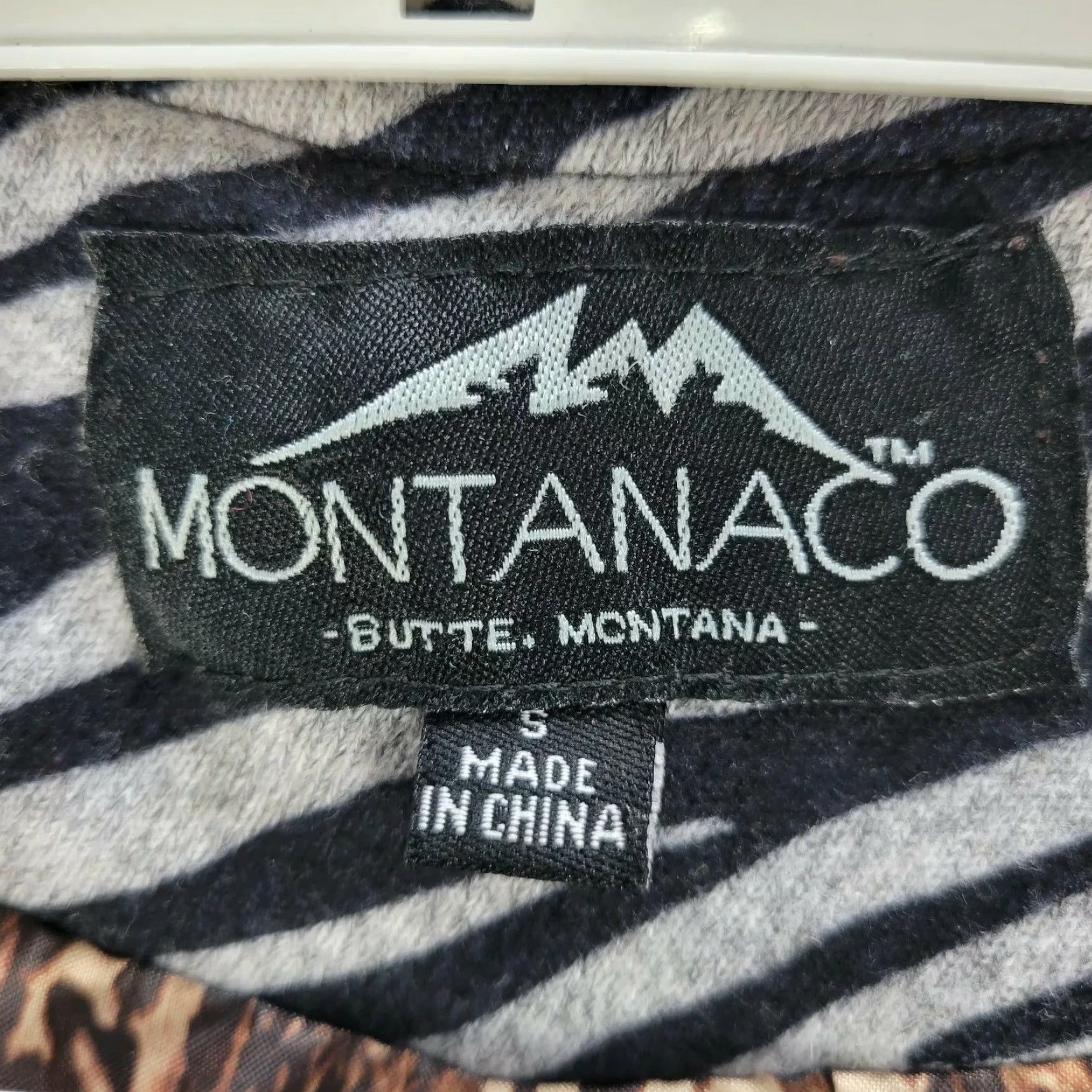 Vintage Montanaco Women's Hooded Faux Leather Jacket Brown Zebra Print Sz S - Animal Print, Gold Button, Mid-Length, Casual Coat Size S / US 4 / IT 40 - 7 Thumbnail