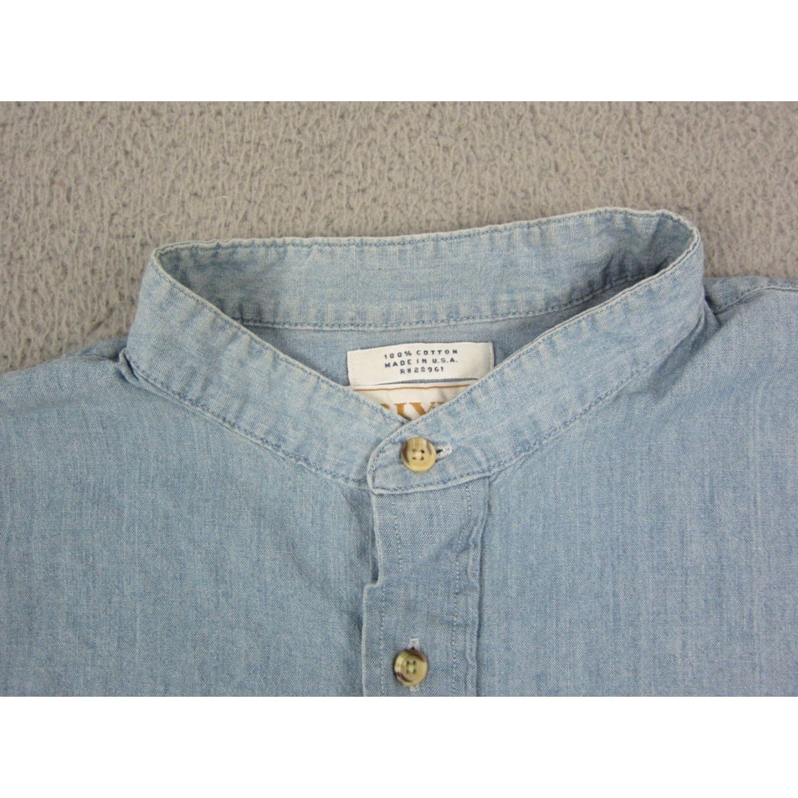 Arrow Vintage Arrow Shirt Mens XL Blue Chambray Button-Up Collar Pocketed 17 Regular Fit USA Size US XL / EU 56 / 4 - 3 Thumbnail