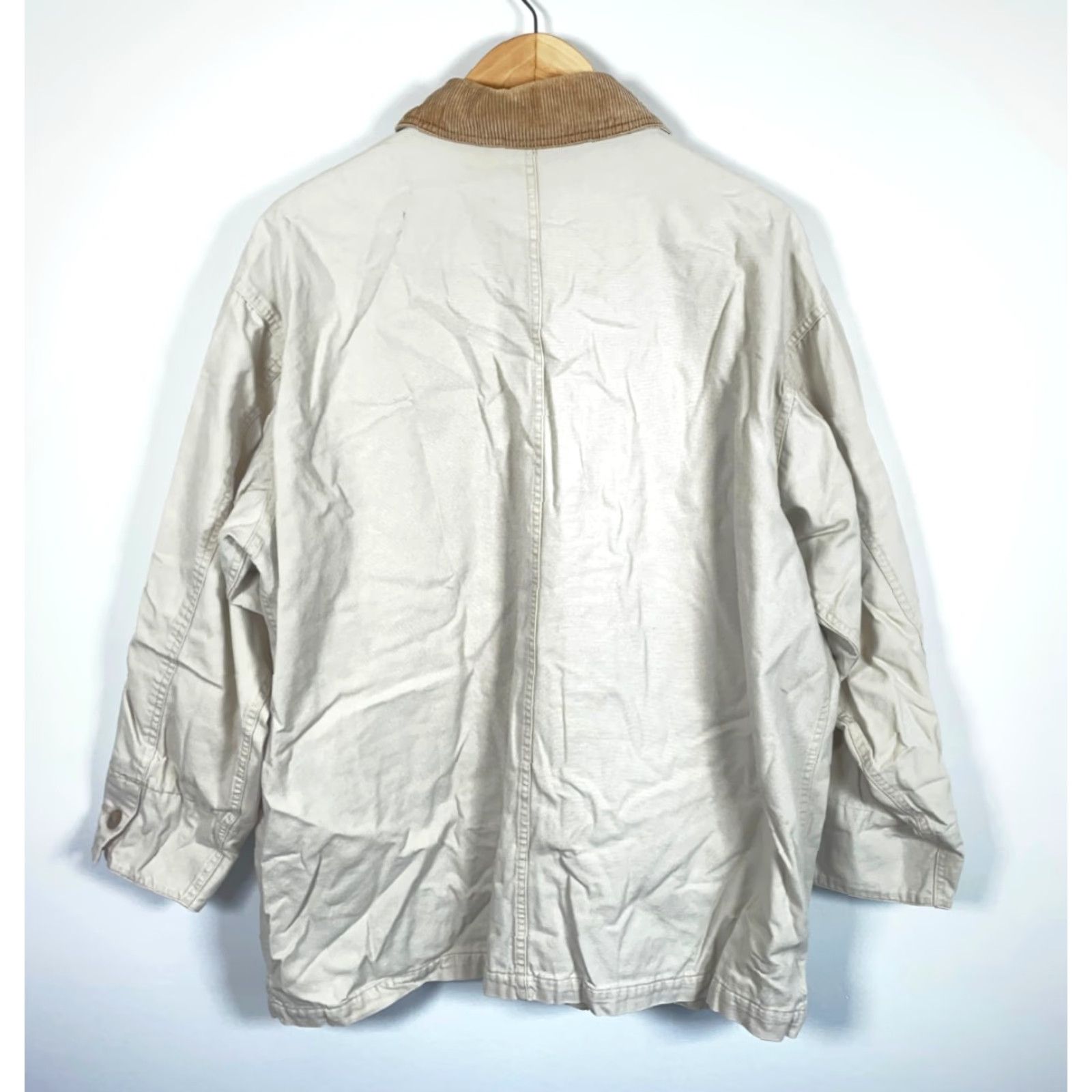 Eddie Bauer Eddie Bauer Lined Canvas Chore Jacket Men's Large Beige Corduroy Collar Size US L / EU 52-54 / 3 - 3 Thumbnail