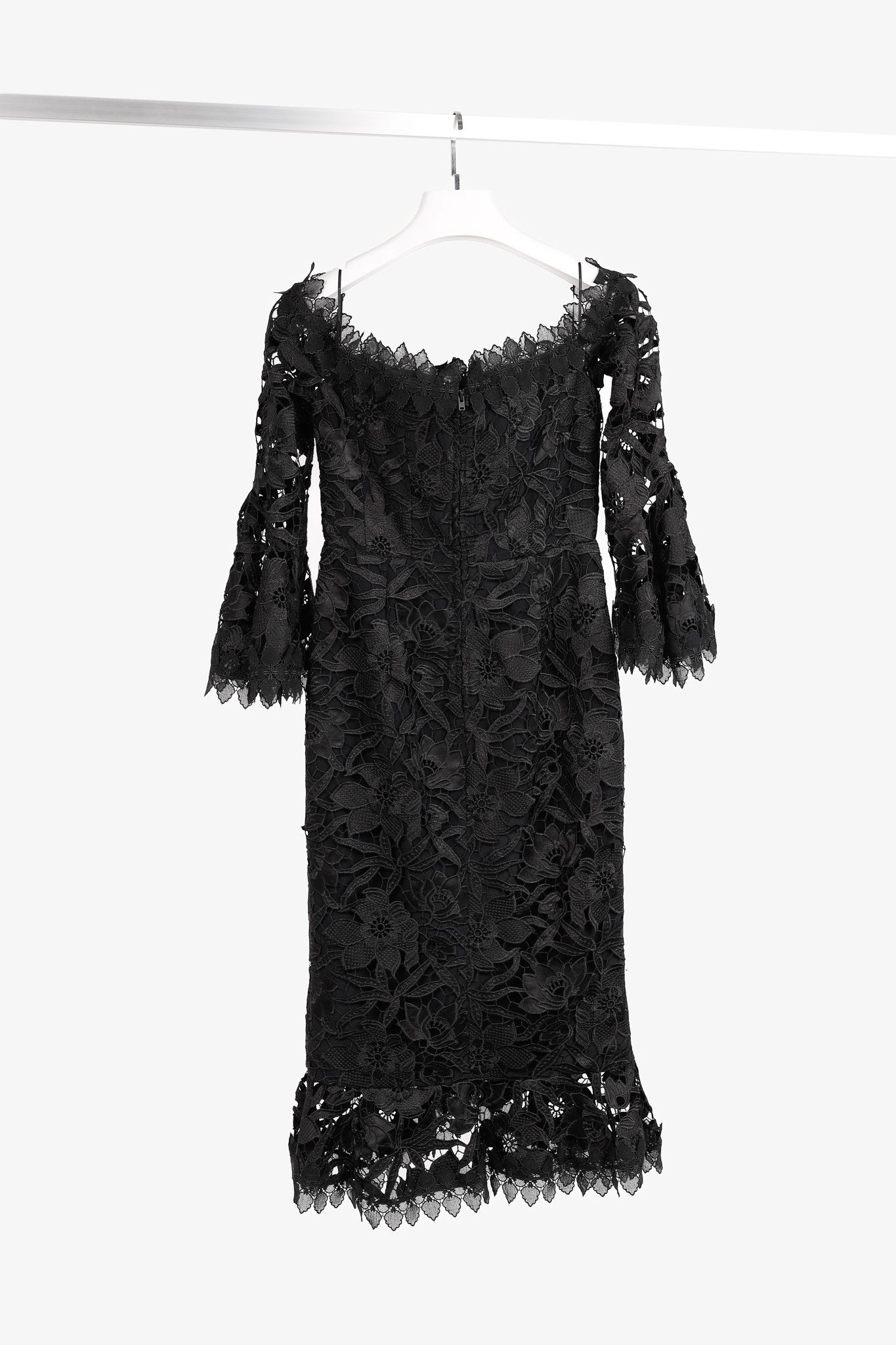 NICHOLAS Nicholas Botanical Lace Lace-Up Off-Shoulder Cocktail Dress Size S / US 4 / IT 40 - 2 Thumbnail