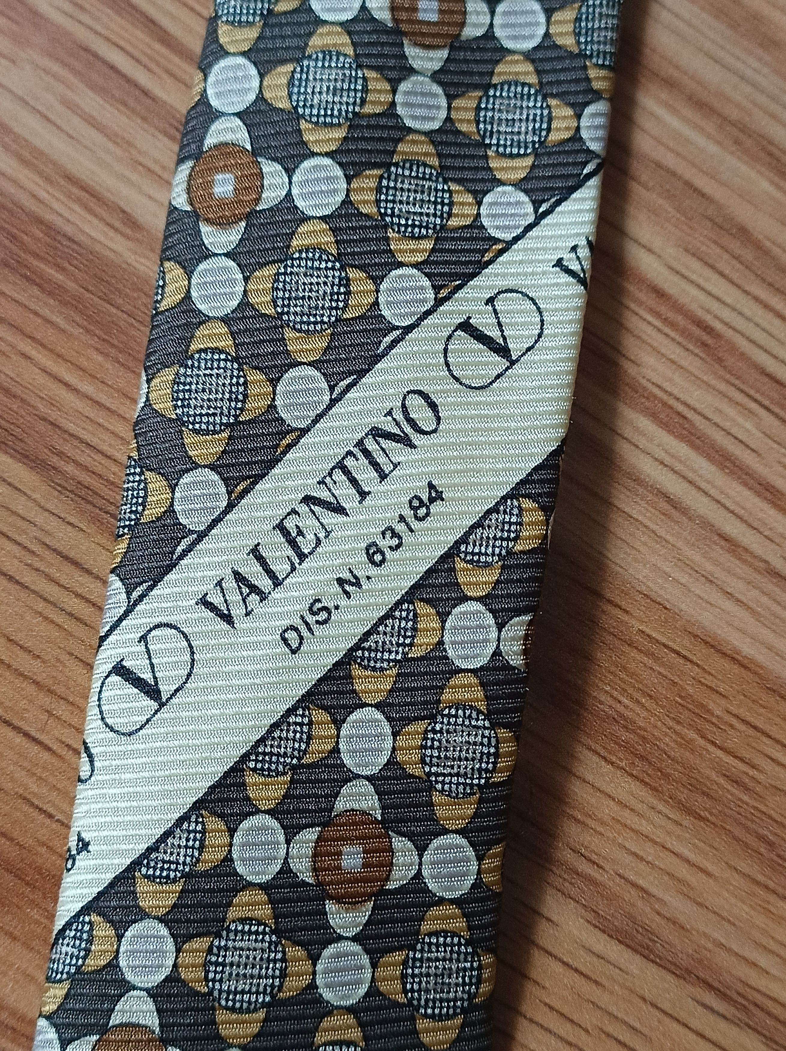 Valentino VALENTINO Cravatte Abstract Print Silk Mens Tie Size ONE SIZE - 7 Thumbnail