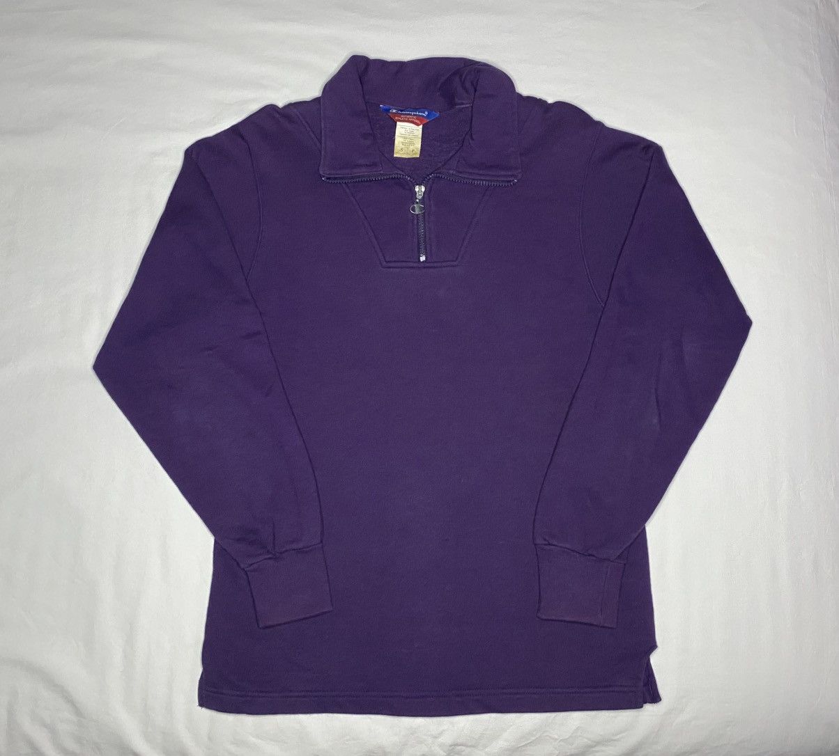 Champion VTG 90s Champion 1/4-Zip Sweatshirt Purple Made in USA Size US S / EU 44-46 / 1 - 1 Thumbnail