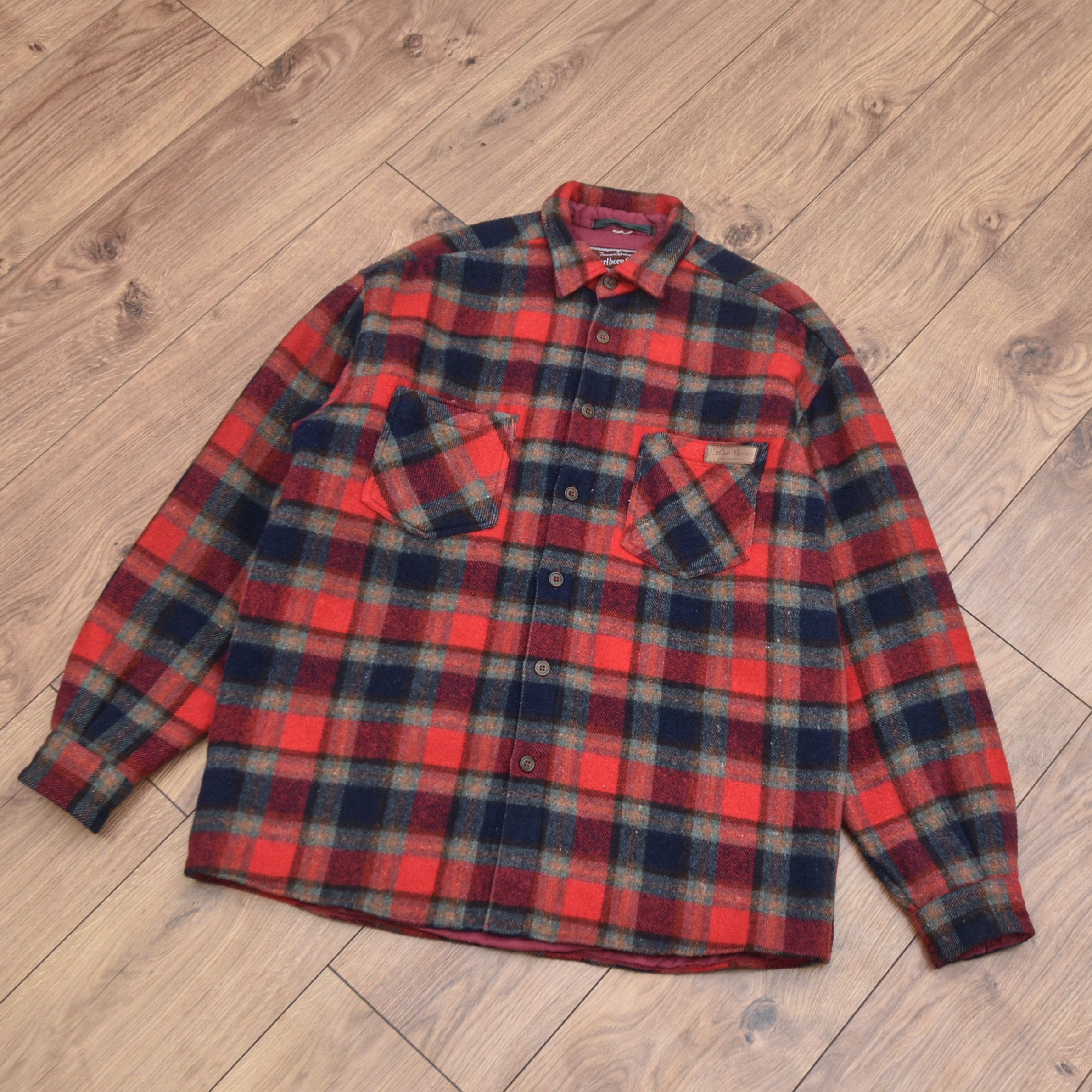 Marlboro Classics MARLBORO CLASSICS Wool Flannel Shirt Plaid Western XL-L Size US XL / EU 56 / 4 - 6 Thumbnail