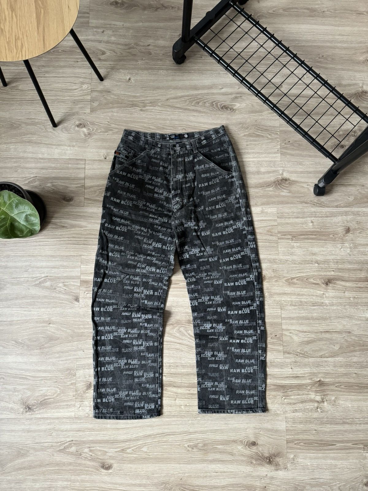 Vintage Crazy Vintage Y2K Raw Blue Jnco Style Monogram Baggy Jeans Size US 34 / EU 50 - 5 Thumbnail