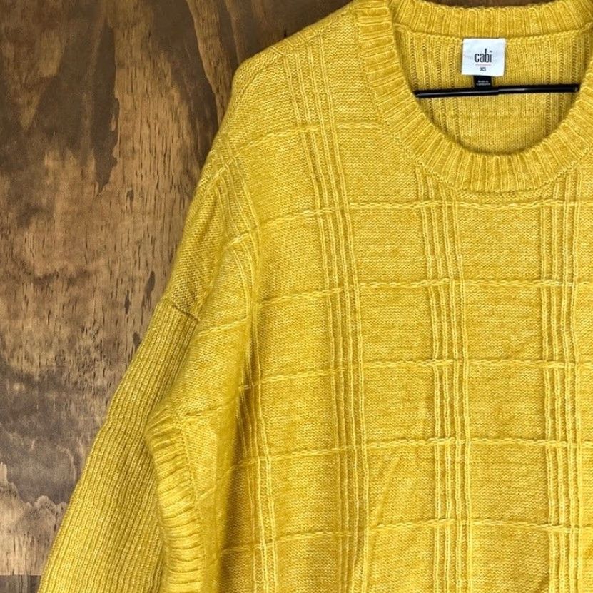 Vintage CAbi Womens Sweater Yellow Crew Neck Oversized Long Sleeve Pullover XS Size XS / US 0-2 / IT 36-38 - 4 Thumbnail