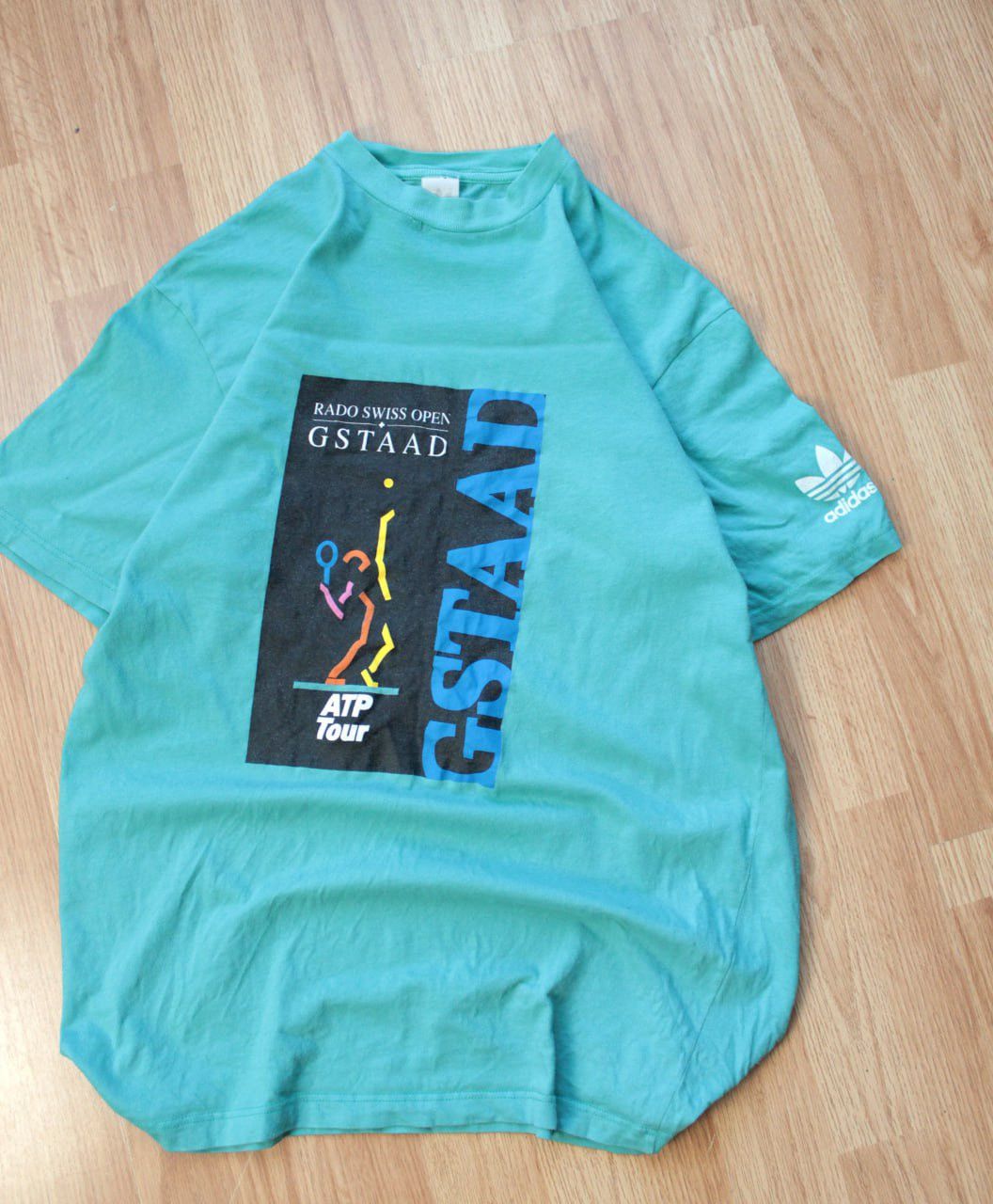 Vintage 🔥 90s Adidas ATP Tour Vintage T Shirt Blue Rare Size US XL / EU 56 / 4 - 1 Thumbnail