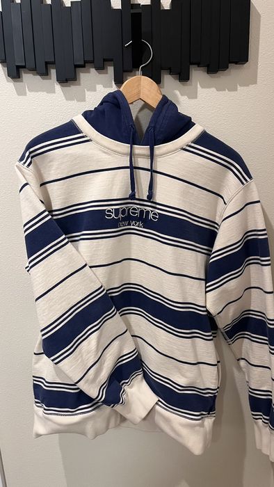 Supreme new shop york striped hoodie