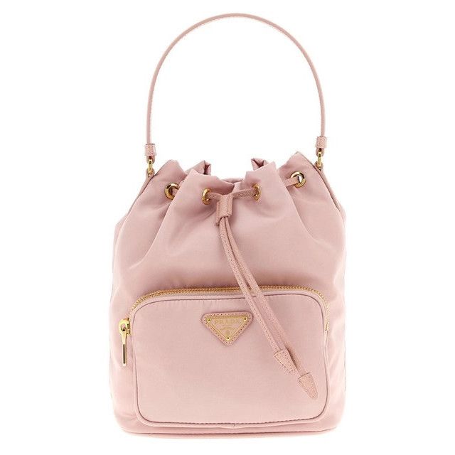 PRADA Duet $1950 Peach Nylon Bucket Bag New & Authentic