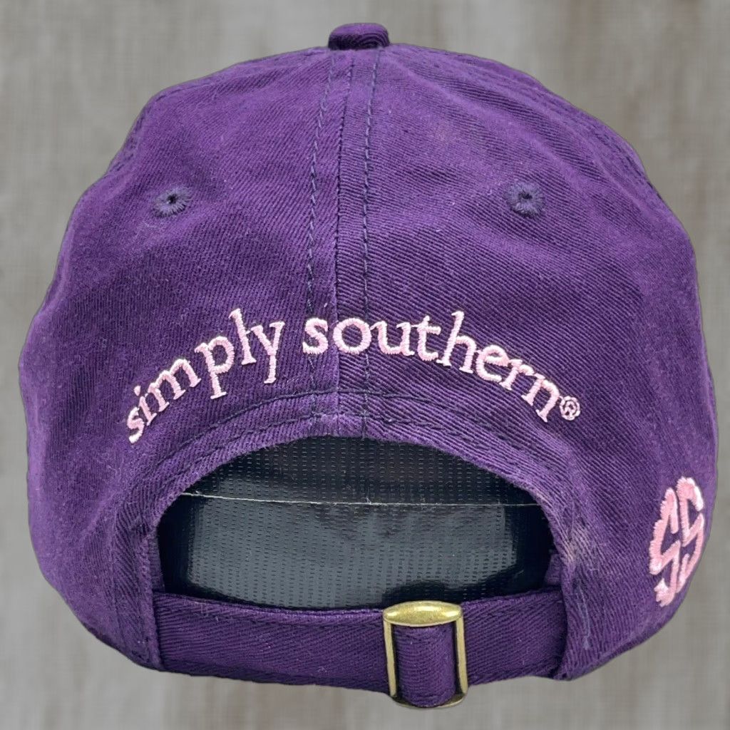 Pinko Simply Southern Hat Purple Pink Adjustable Twill Baseball Cap Womens Scrub Life Nurse Doctor RN Embroidered Heart Love Modern Classic Casual Travel Size ONE SIZE - 1 Thumbnail
