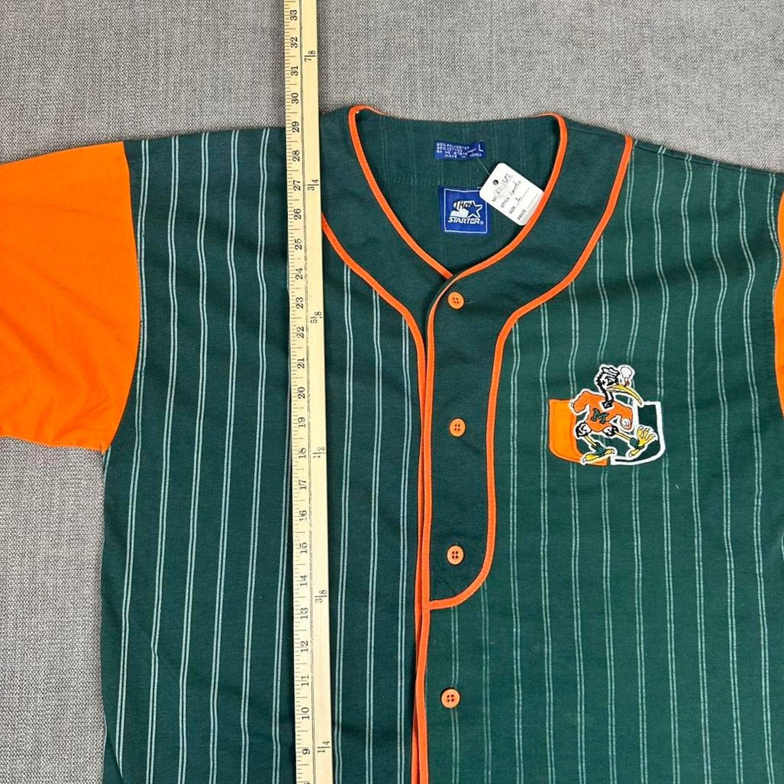 Starter Vintage 90s Starter Miami Hurricanes baseball jersey Size US L / EU 52-54 / 3 - 5 Thumbnail
