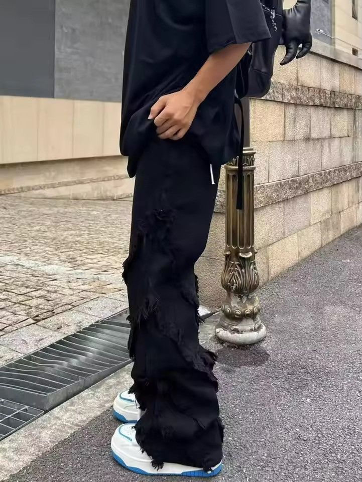 Japanese Brand Distressed Denim Pants | Ripped & Shredded, Streetwear,” Size US 27 - 2 Thumbnail