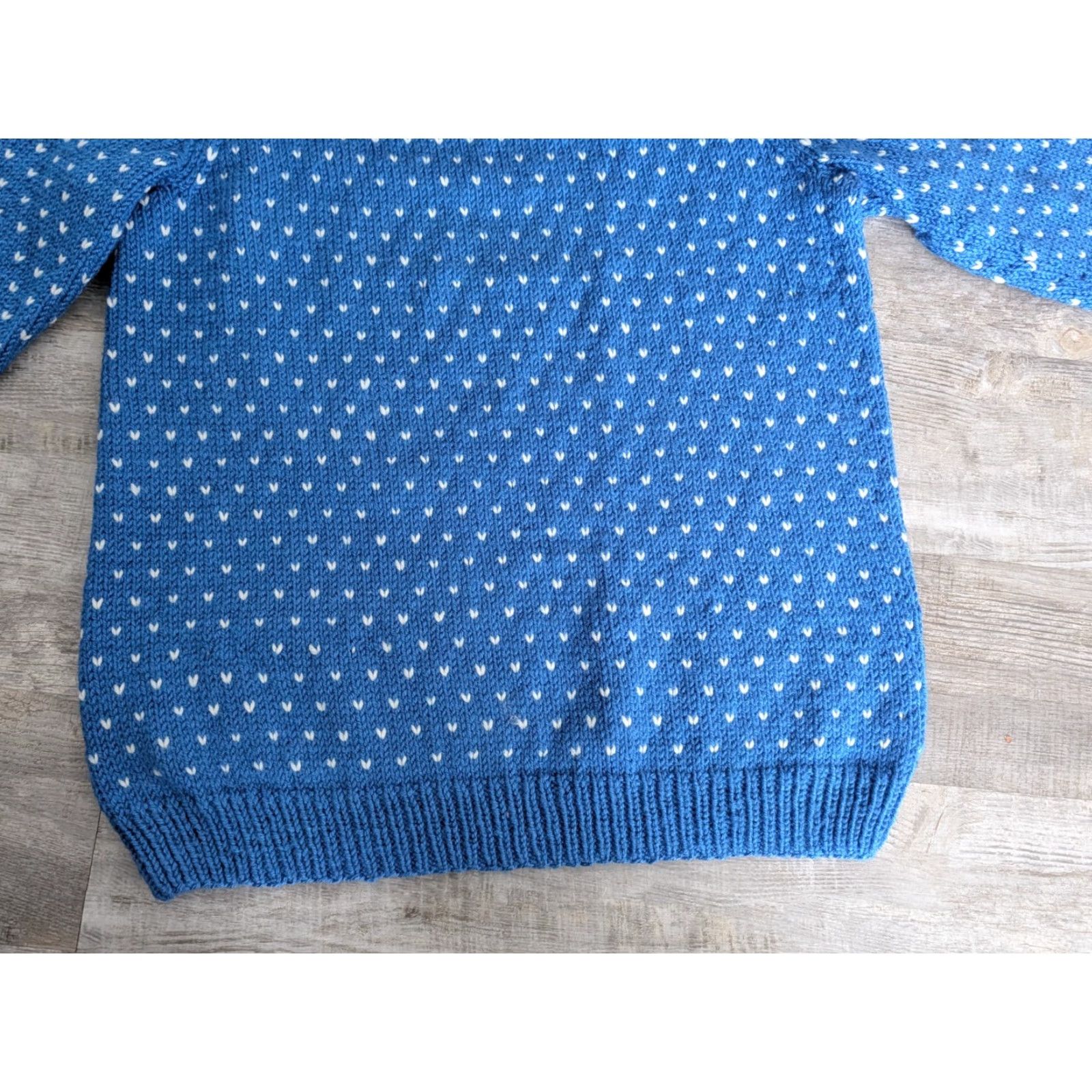 Vintage VINTAGE Hand Knit Sweater Mens Blue Holiday Christmas Grandpa Sz M Pullover Knit Size US M / EU 48-50 / 2 - 5 Thumbnail