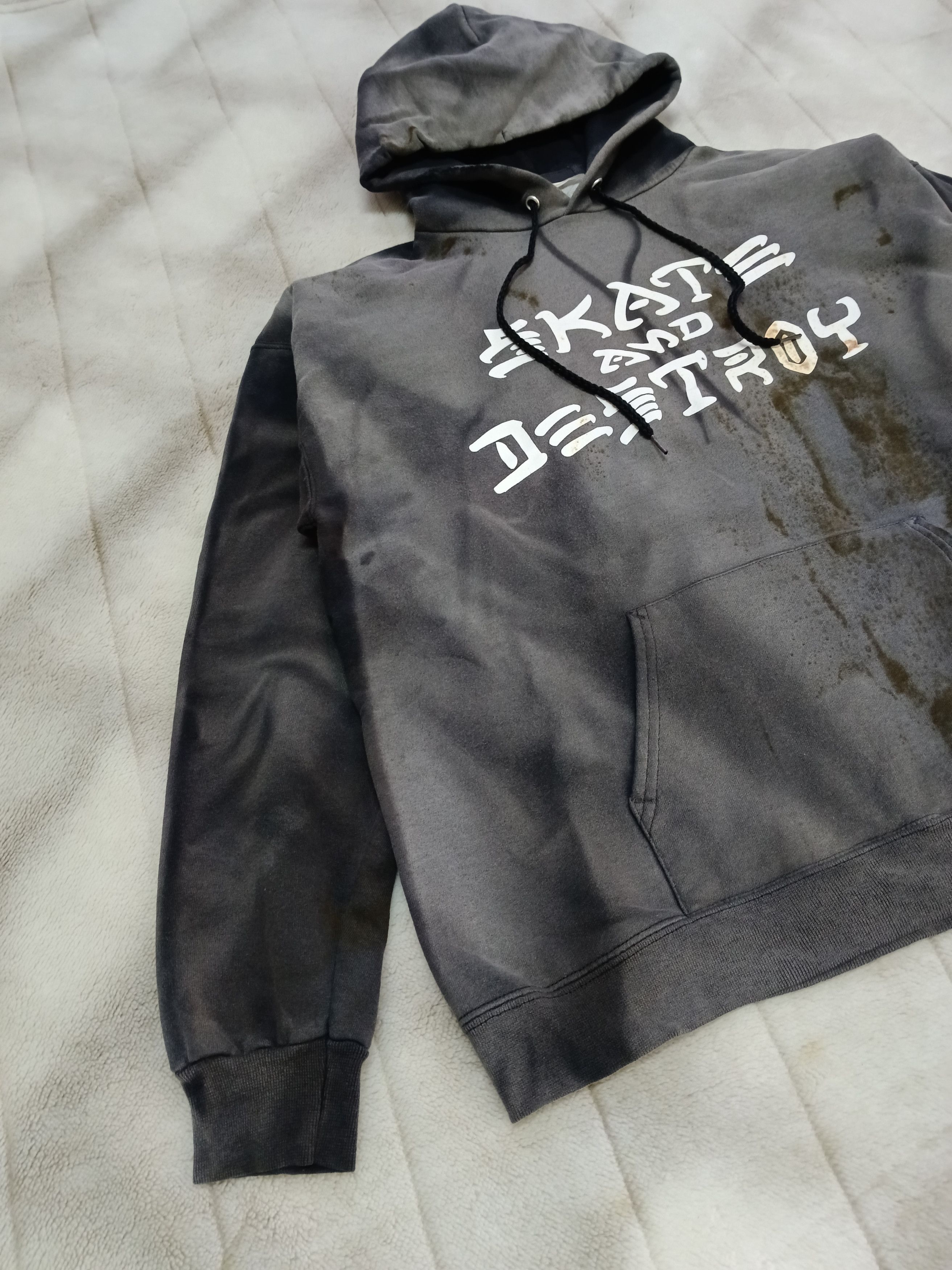 Thrasher DiSTRESSED BLACK SKATE&DESTROY THRASHER HOODIE Size US M / EU 48-50 / 2 - 2 Thumbnail