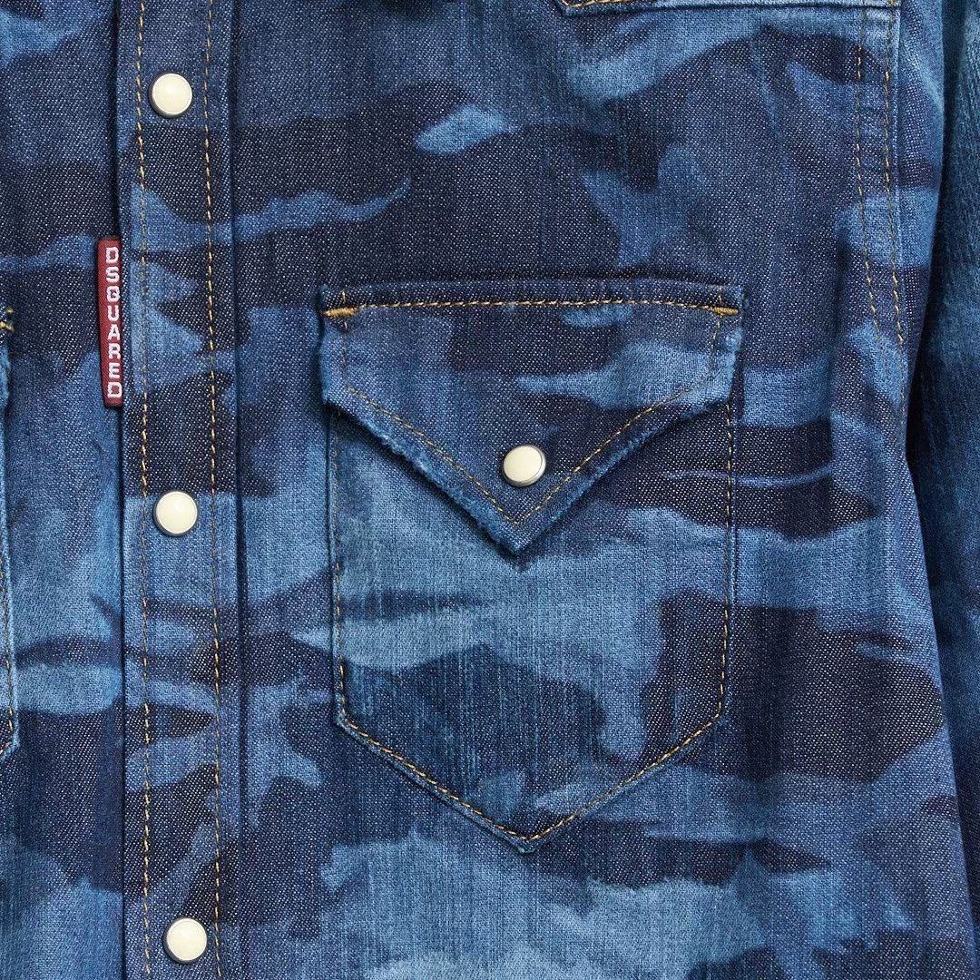Dsquared2 Dsquared2 Men's Camo Denim Shirt Size US S / EU 44-46 / 1 - 5 Thumbnail