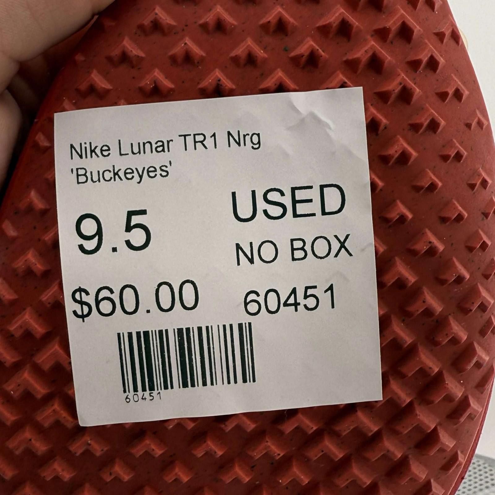 Nike Nike Lunar TR1 Nrg 'Buckeyes' US 9.5 Used No Box 554283-016 Size US 9.5 / EU 42-43 - 8 Thumbnail