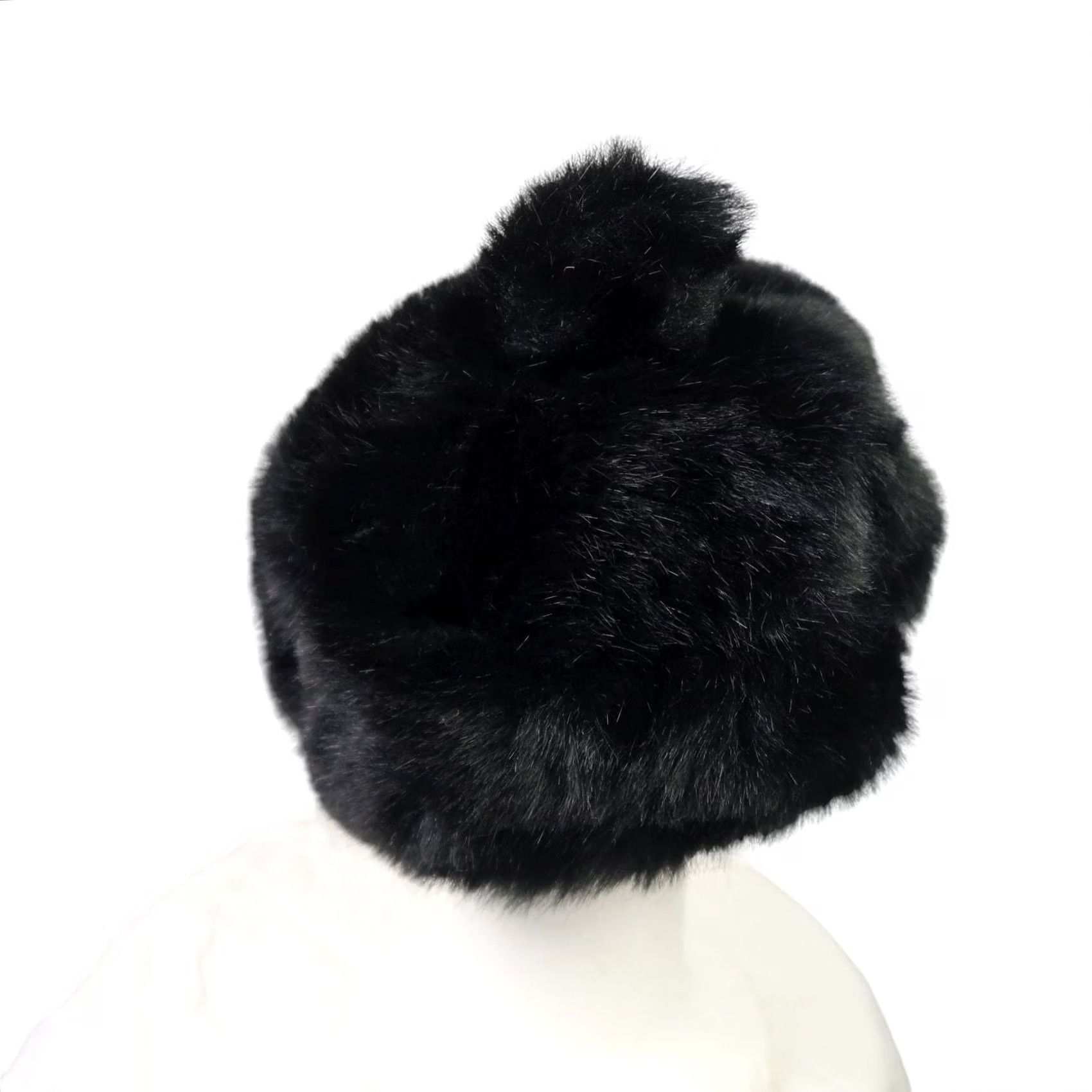 Vintage VINTAGE 60s Jacoll black faux fur beret hat bobble Women Size ONE SIZE - 4 Thumbnail
