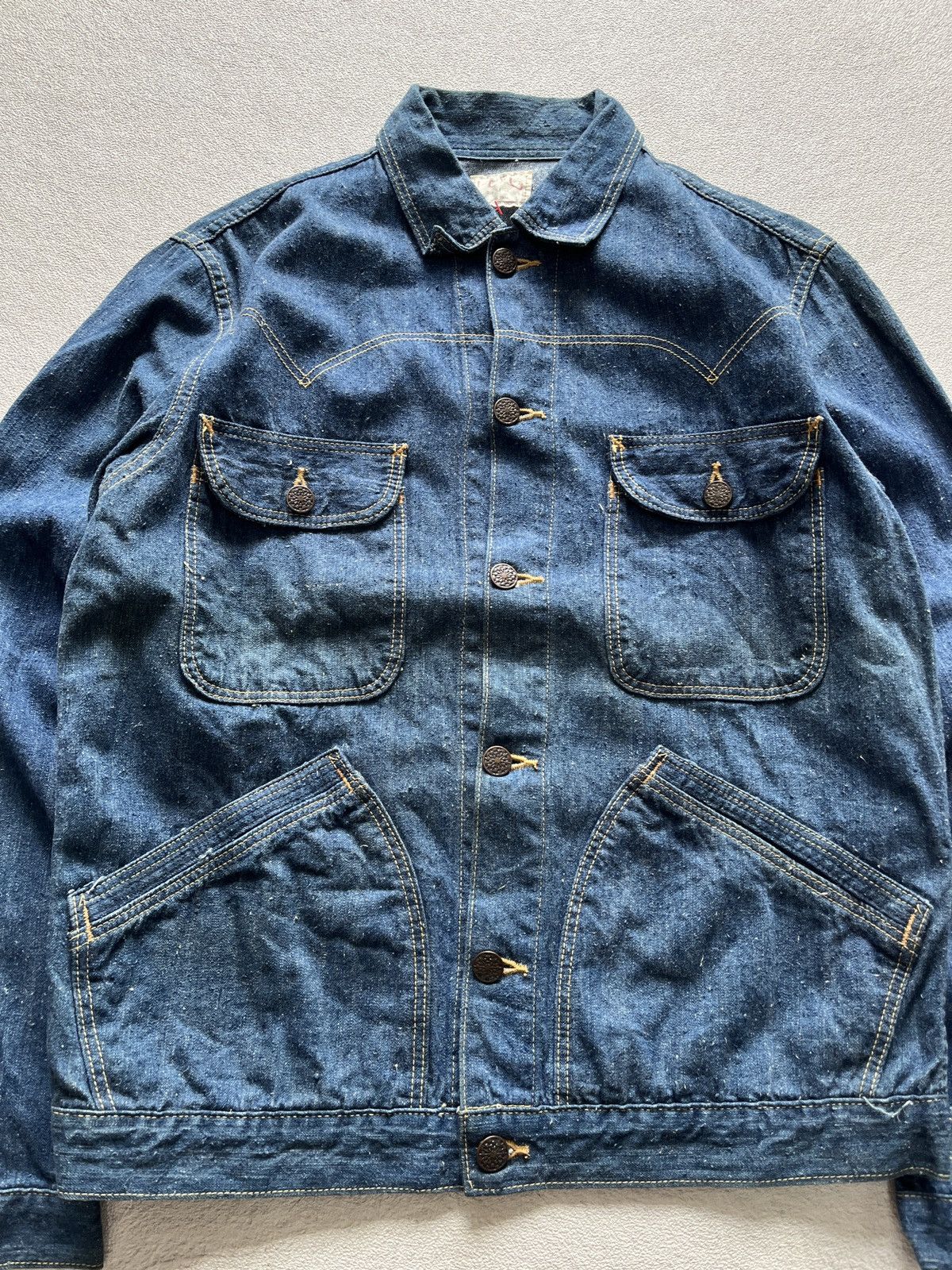 Orslow 70s Indigo - Western Denim Jacket Size US L / EU 52-54 / 3 - 3 Thumbnail