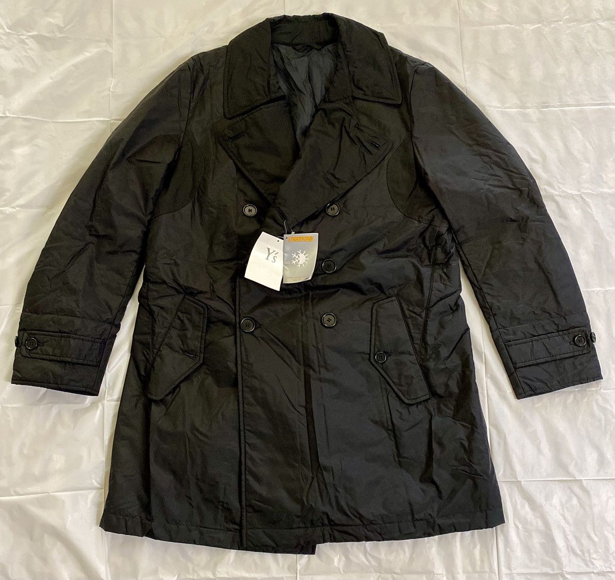 Y's Y’s x Aspesi Black Nylon Thermore Lightweight Peacoat 3 NWT Size US L / EU 52-54 / 3 - 1 Thumbnail