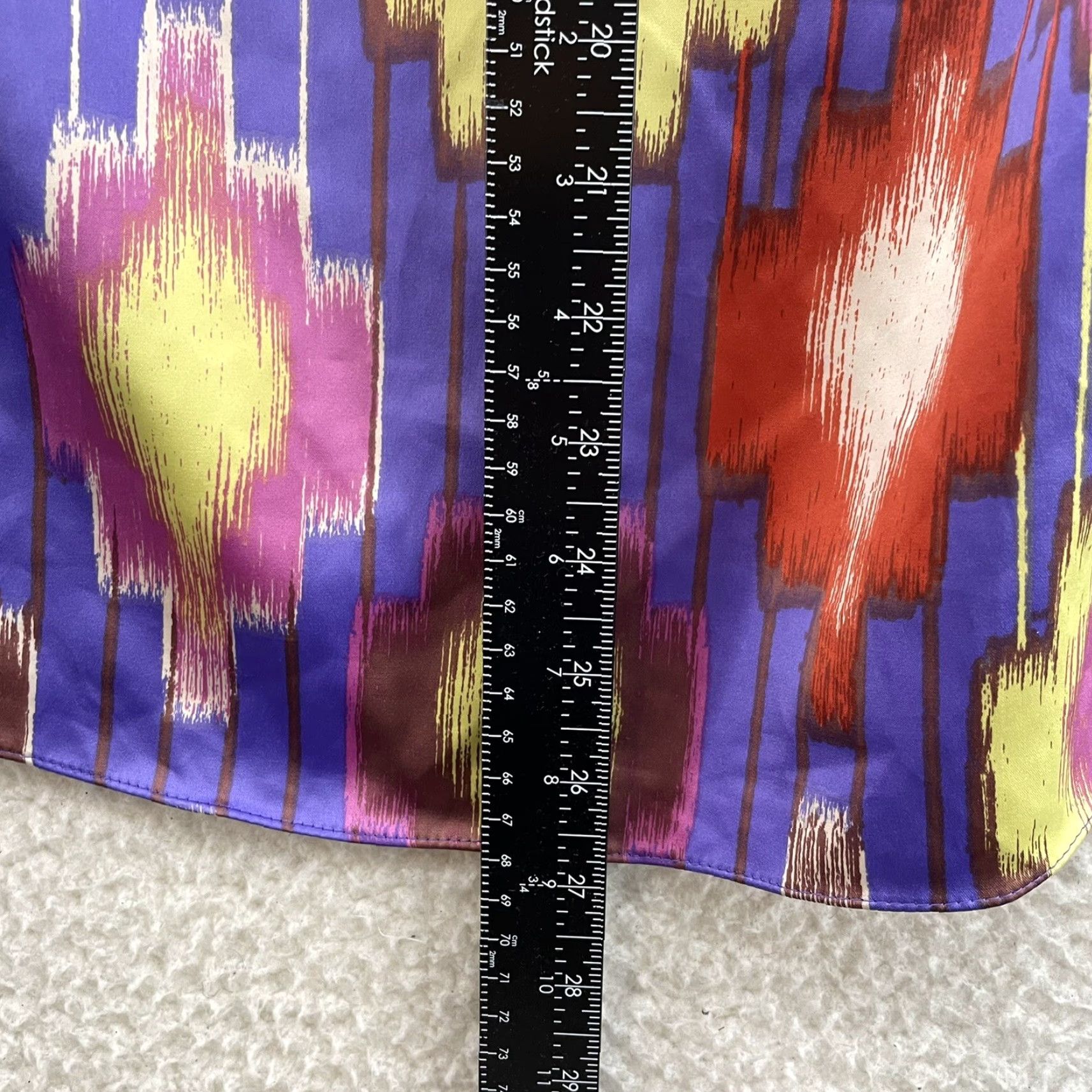 Vintage VINTAGE Y2K Halter Top Purple Satin 70s Groovy Disco Pattern Keyhole Shirt M Womens Size M / US 6-8 / IT 42-44 - 6 Thumbnail