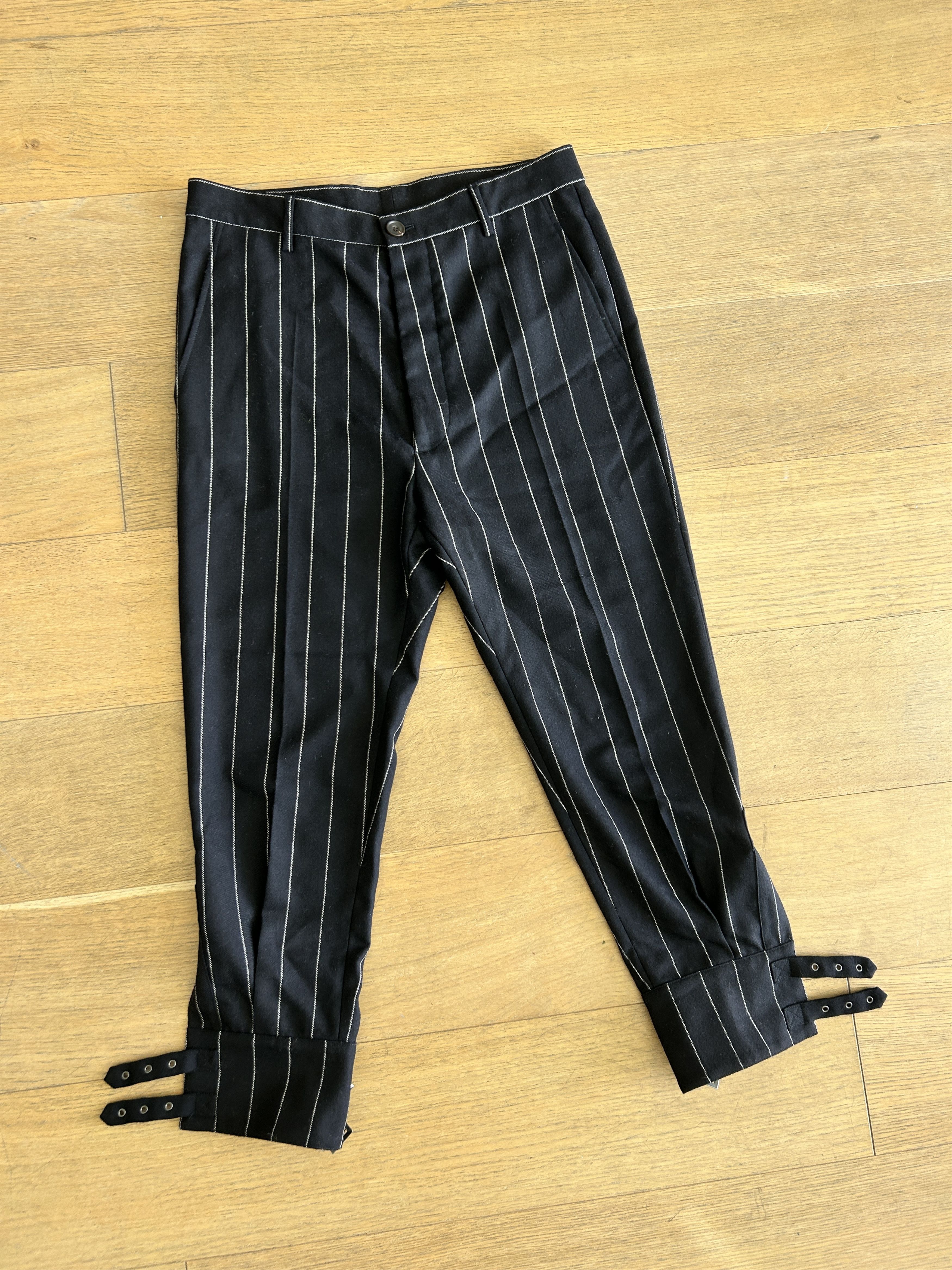 image of Vivienne Westwood Wool Bondage Strap Pants With Stripes in Striped, Men's (Size 32)