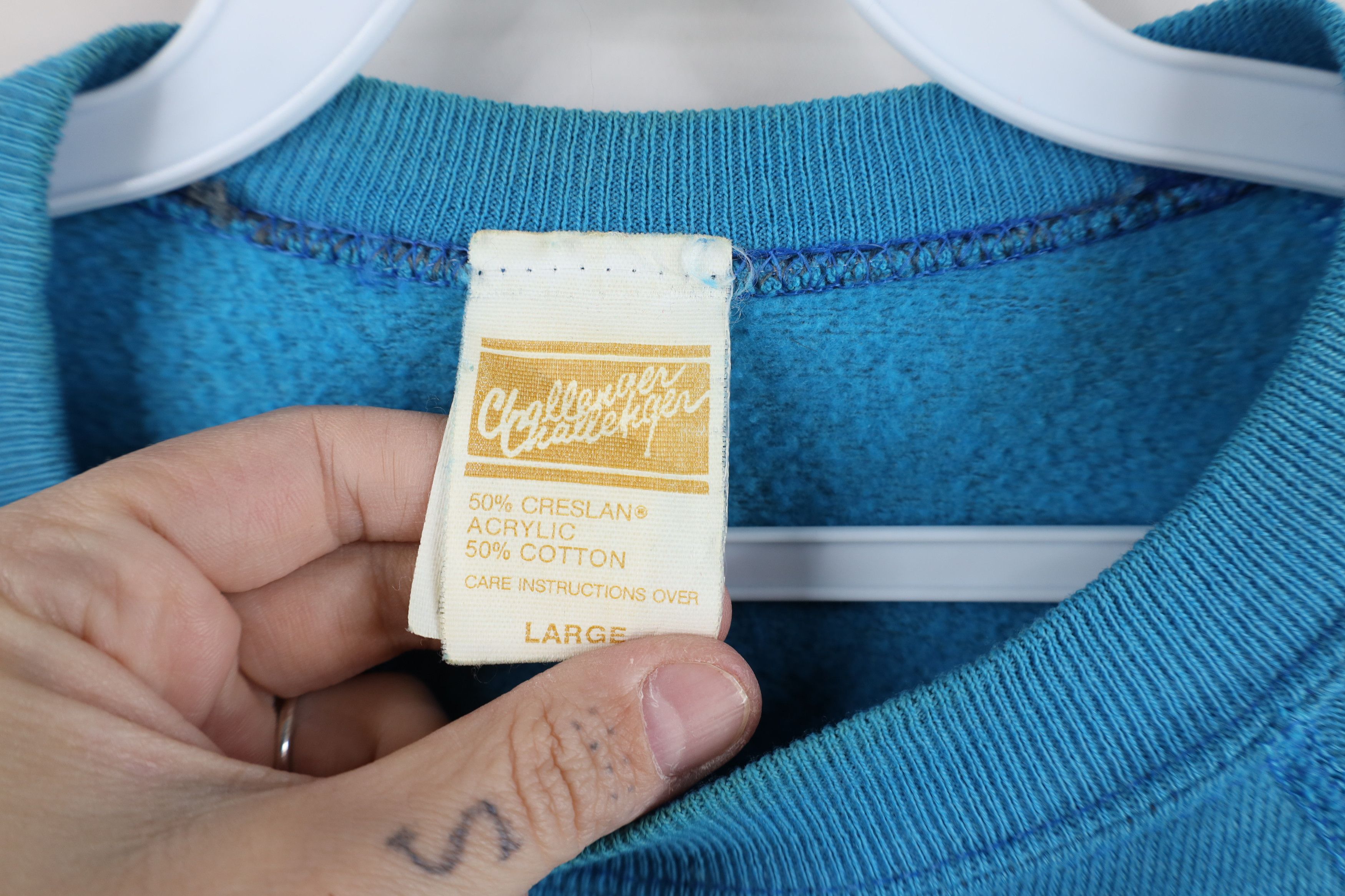 Vintage Vintage 70s Streetwear Blank Crewneck Sweatshirt Blue USA Size US L / EU 52-54 / 3 - 4 Thumbnail