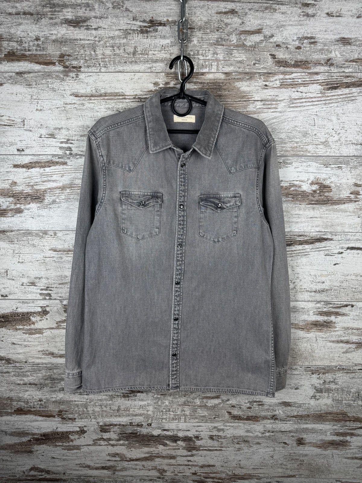 Allsaints Mens Vintage AllSaints Gamble ls shirts button up denim Size US M / EU 48-50 / 2 - 2 Thumbnail