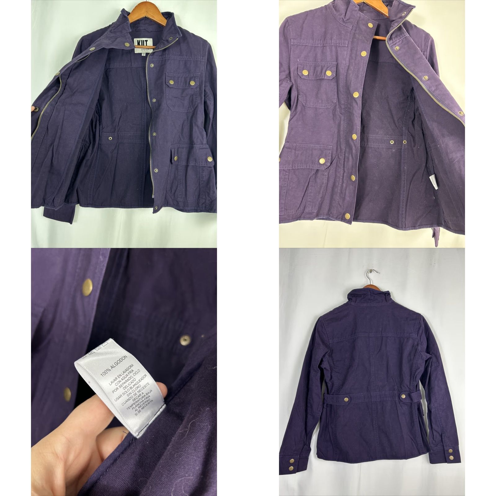 Vintage KUT from the Kloth Jacket Women M Purple Full Zip Snap Long Sleeve Field Coat Shirt? Size M / US 6-8 / IT 42-44 - 8 Thumbnail