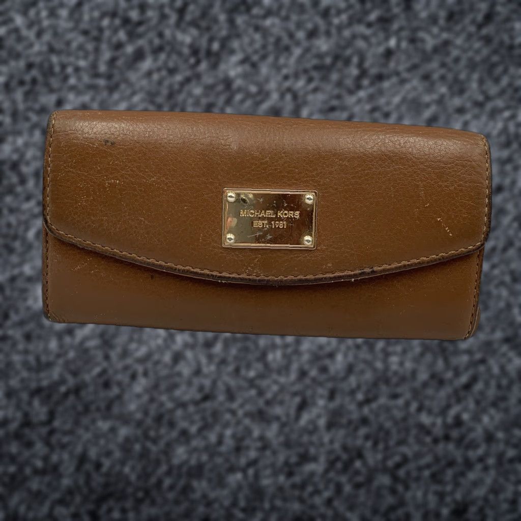 Michael Kors Michael Kors Women's Wallet Long Continental Flap Leather Brown Clutch Logo Credit Card Folding Size ONE SIZE - 1 Thumbnail