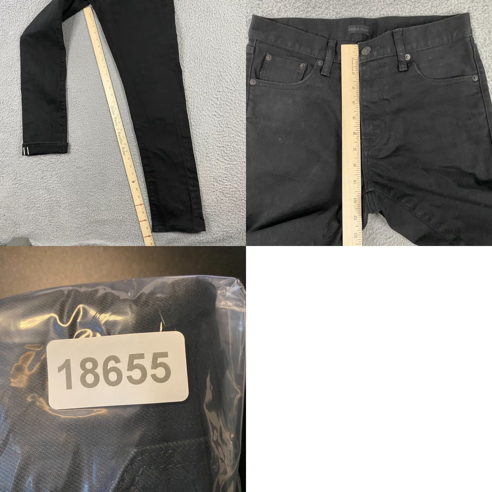 Uniqlo Uniqlo Jeans Mens 29x32 Slim Straight Denim Black 5-Pocket Tight Fit Mid Rise Selvage Jean Size US 29 - 8 Thumbnail
