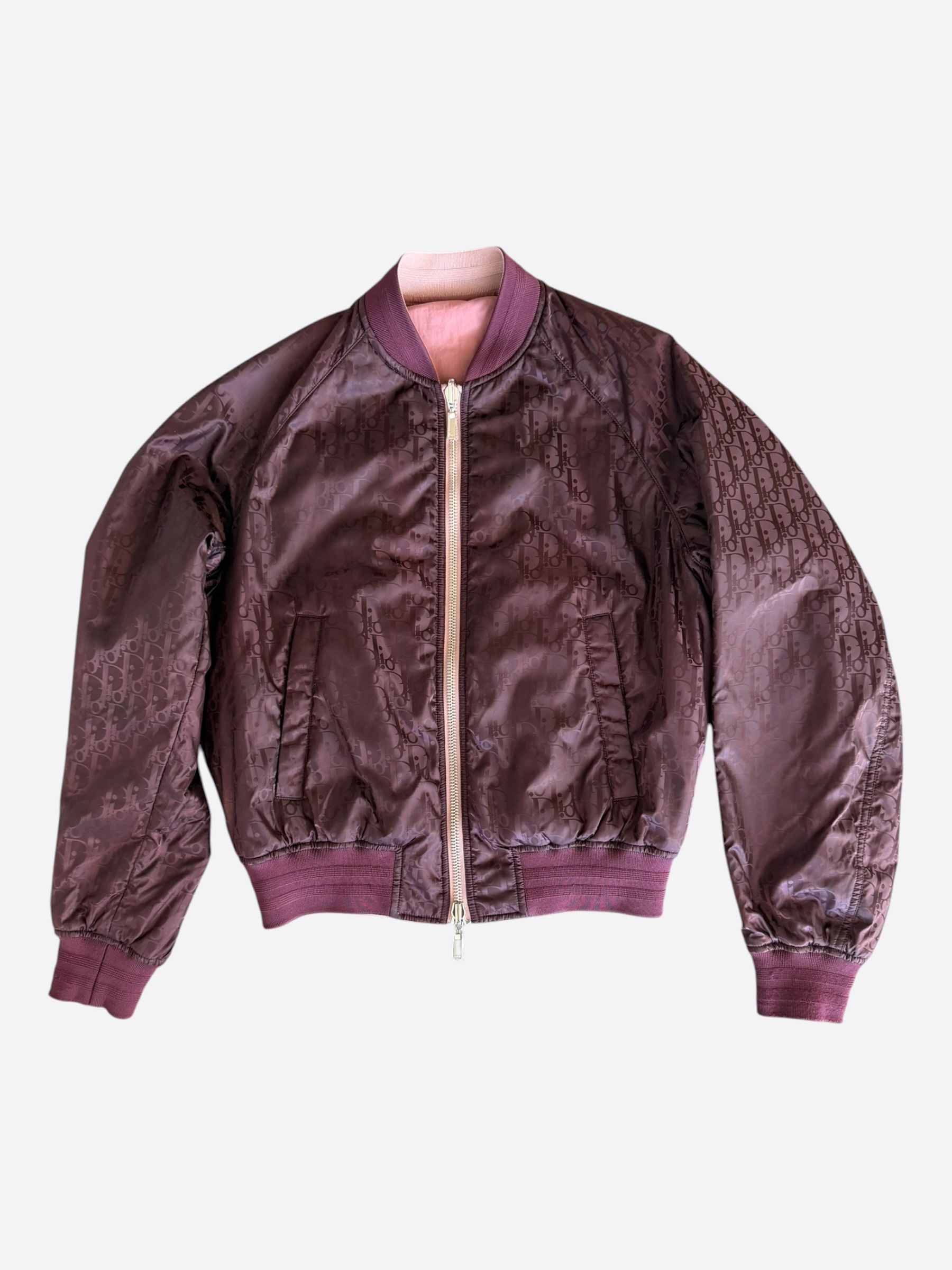 Dior Dior Burgundy Oblique Reversible Bomber Jacket Size US M / EU 48-50 / 2 - 1 Thumbnail