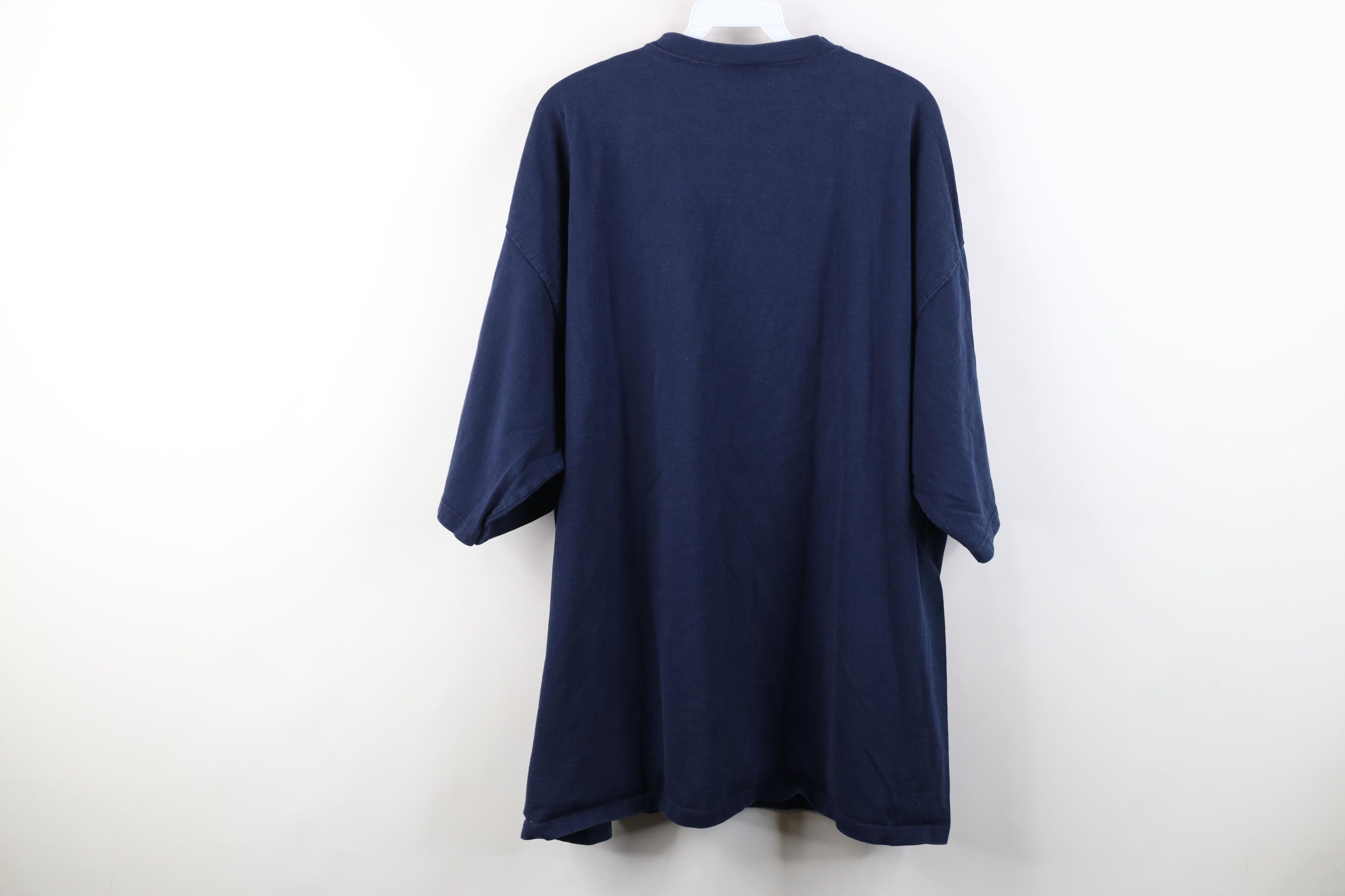 Vintage Vintage 90s Streetwear Heavyweight Cotton T-Shirt Blue USA Size US XXL / EU 58 / 5 - 9 Thumbnail