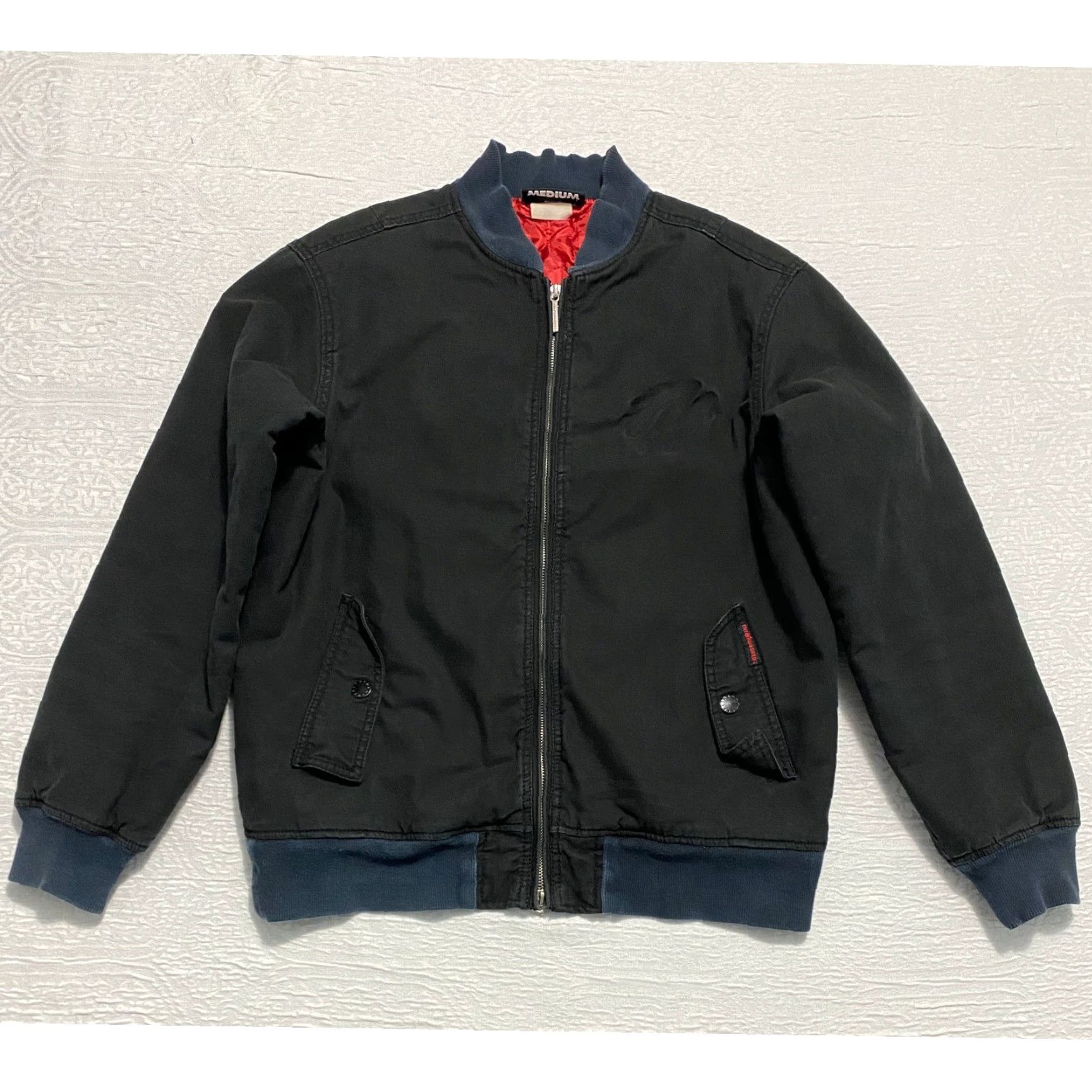 The Hundreds The Hundreds Los Angeles Bomber Jacket Black M Varsity Zip Zipper Logo Embroidered Cotton Blend Canvas Lined Padded Casual Mens Medium Size US M / EU 48-50 / 2 - 3 Thumbnail