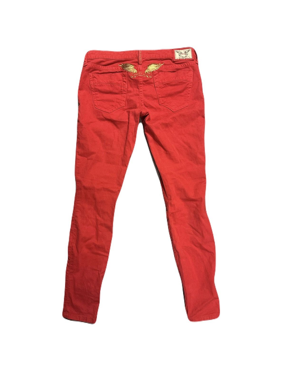 Robins Jeans ROBINS JEANS RED W/GOLD EMBROIDERY Size 30" / US 8 / IT 44 - 4 Thumbnail